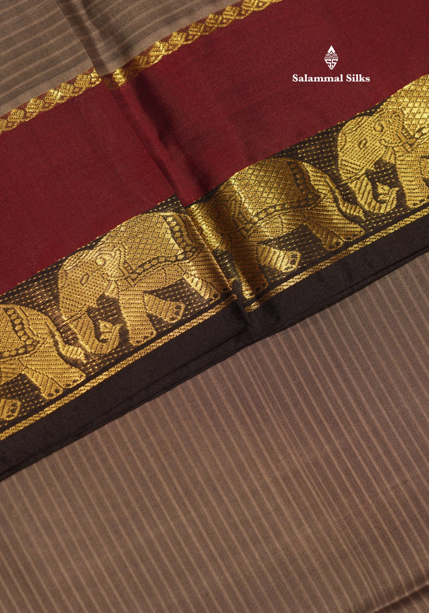 Ramar Blue Light Weight Beautiful Pure Silk Saree With Big Elephant Butta Border