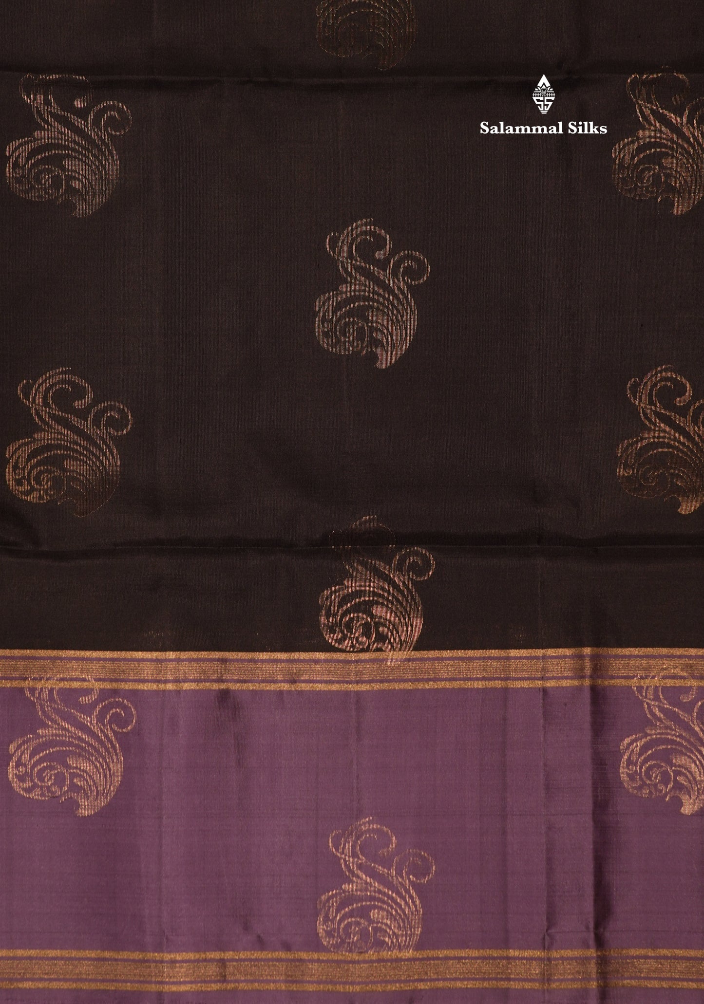 Black Colour Pure Kanjivaram Soft Silk Saree With Light Purple Border