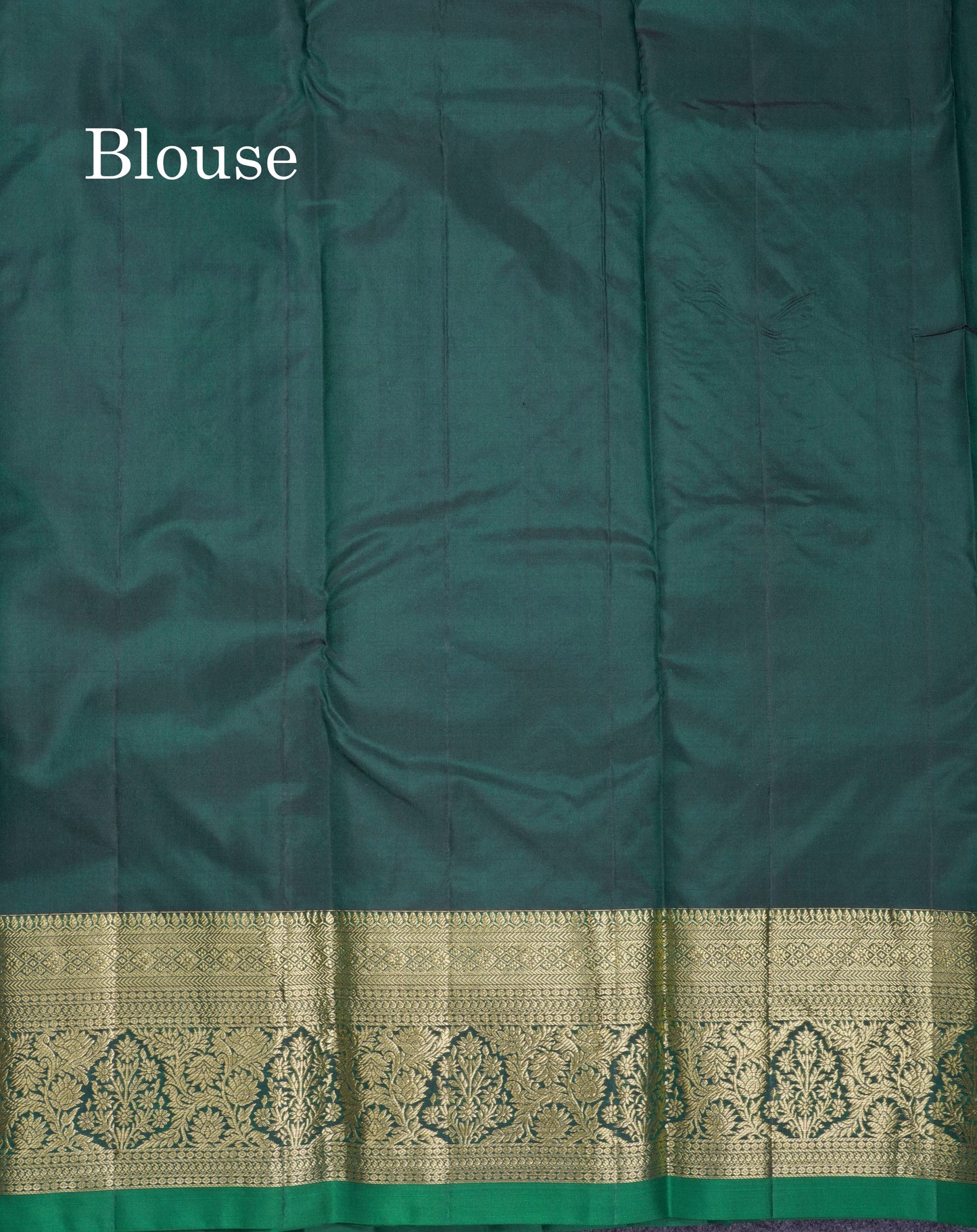Beautiful Bottle Green Plain Pure Kanjivaram Silk Saree With Traditional Border