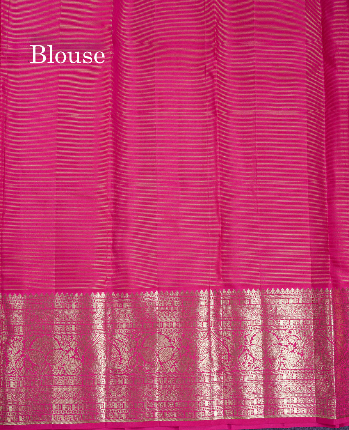Beautiful Pink Vaira Oosi Lines Pure Kanjivaram Silk Saree With Traditional Evening Morning Border