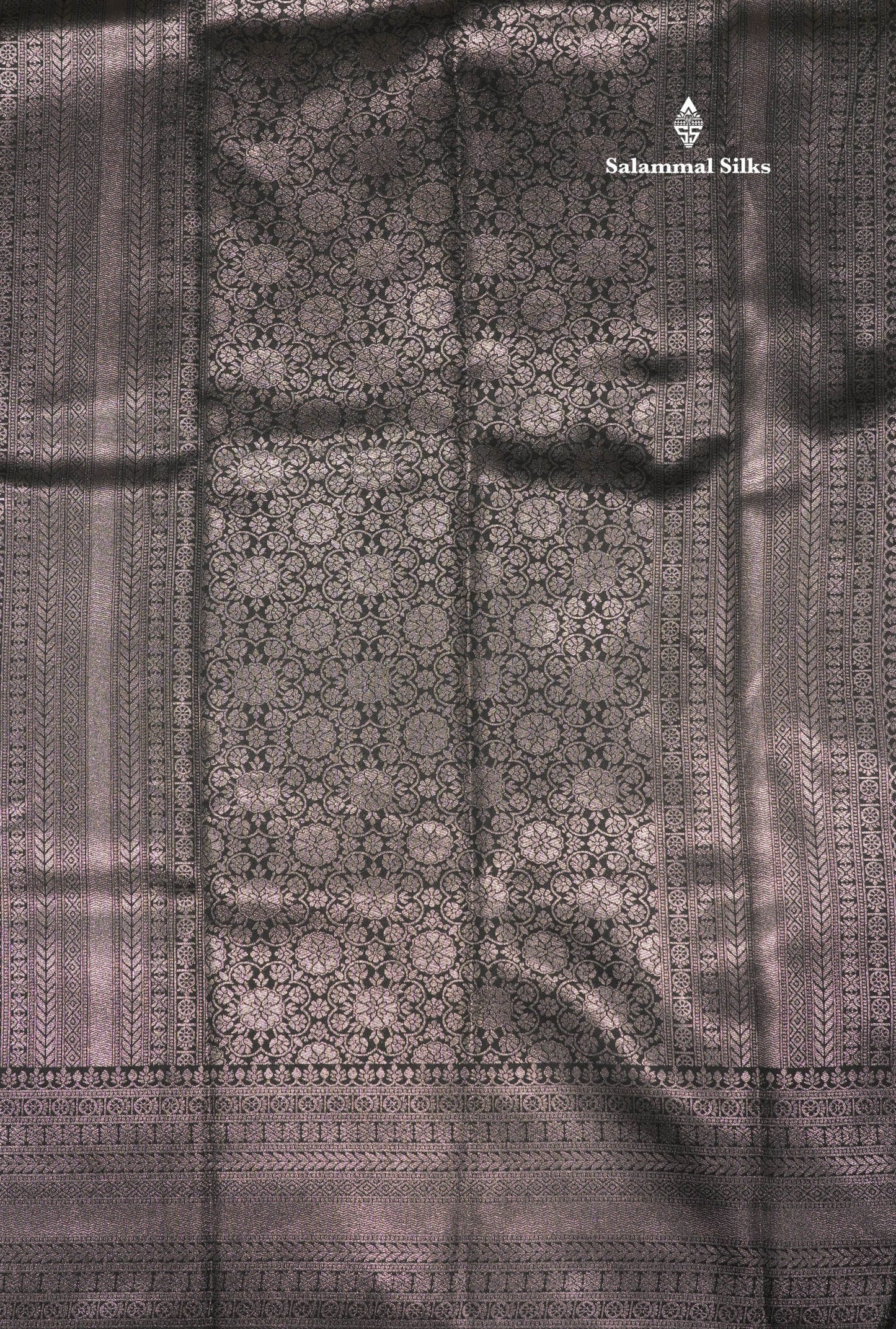 Chocolate Colour Semi Silk Saree With Contrast Navy Blue Border