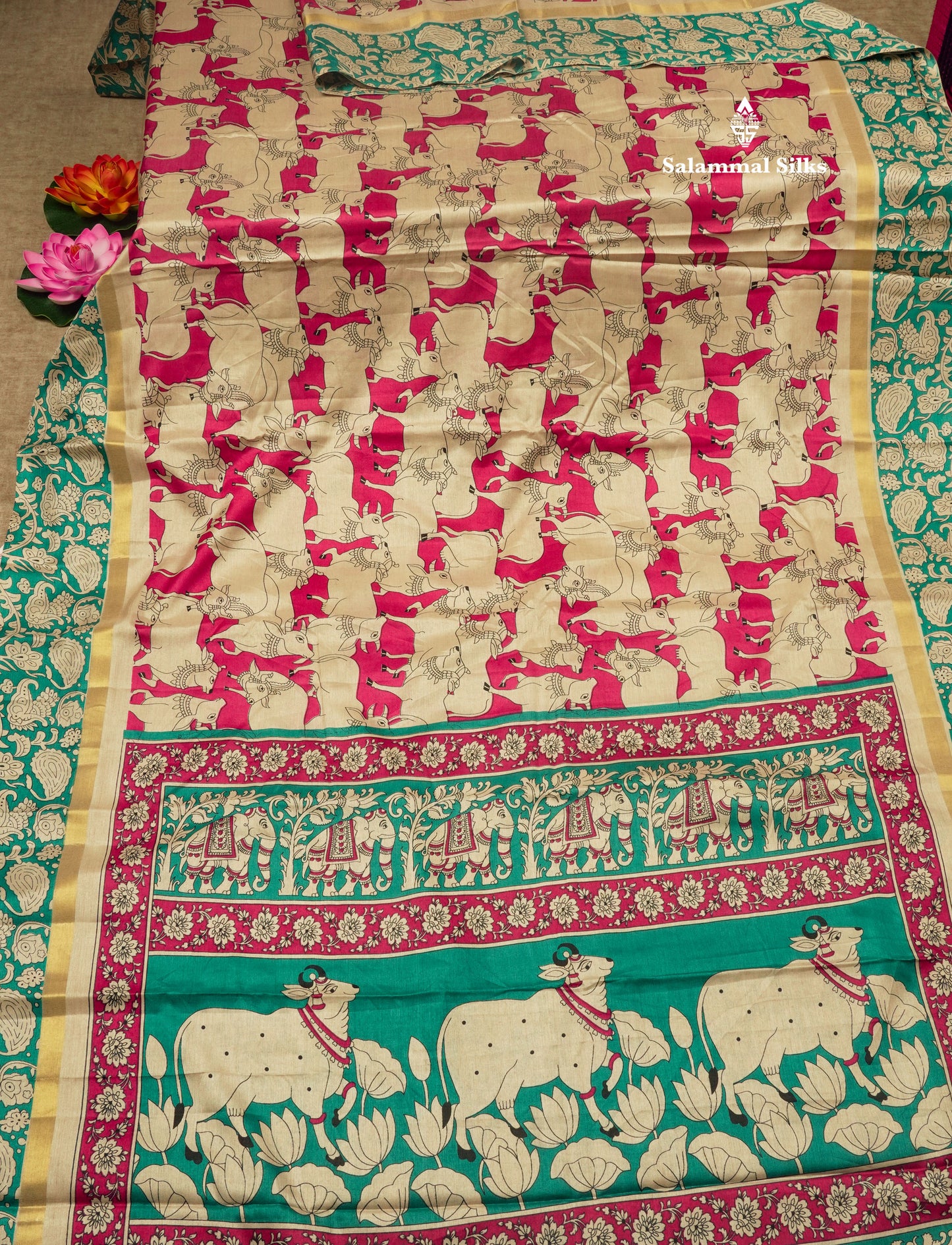 Black Chanderi Mixed Cotton Saree With Contrast Red Border