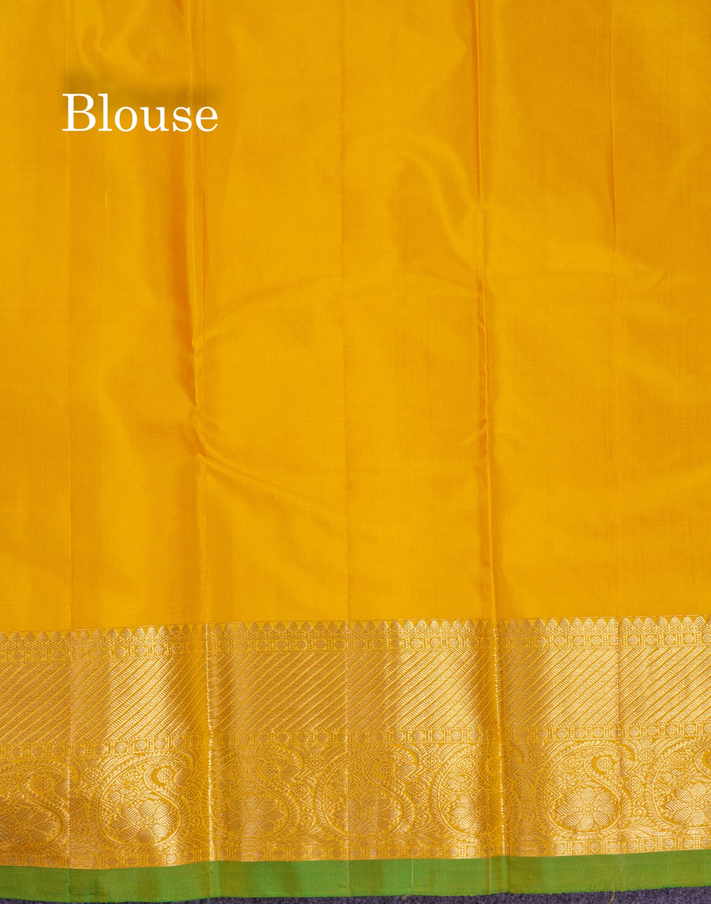 Beautiful Yellow Plain Pure Kanjivaram Silk Saree With Traditional Border