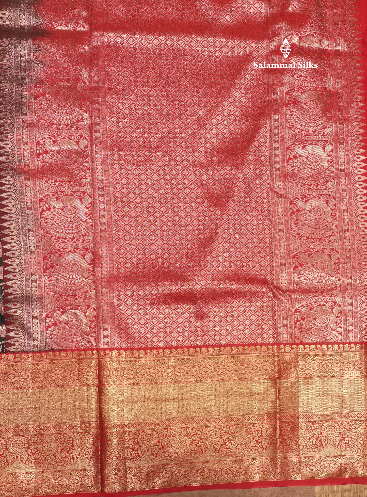 Bottle Green Colour Semi Silk Saree With Contrast Long Red Border