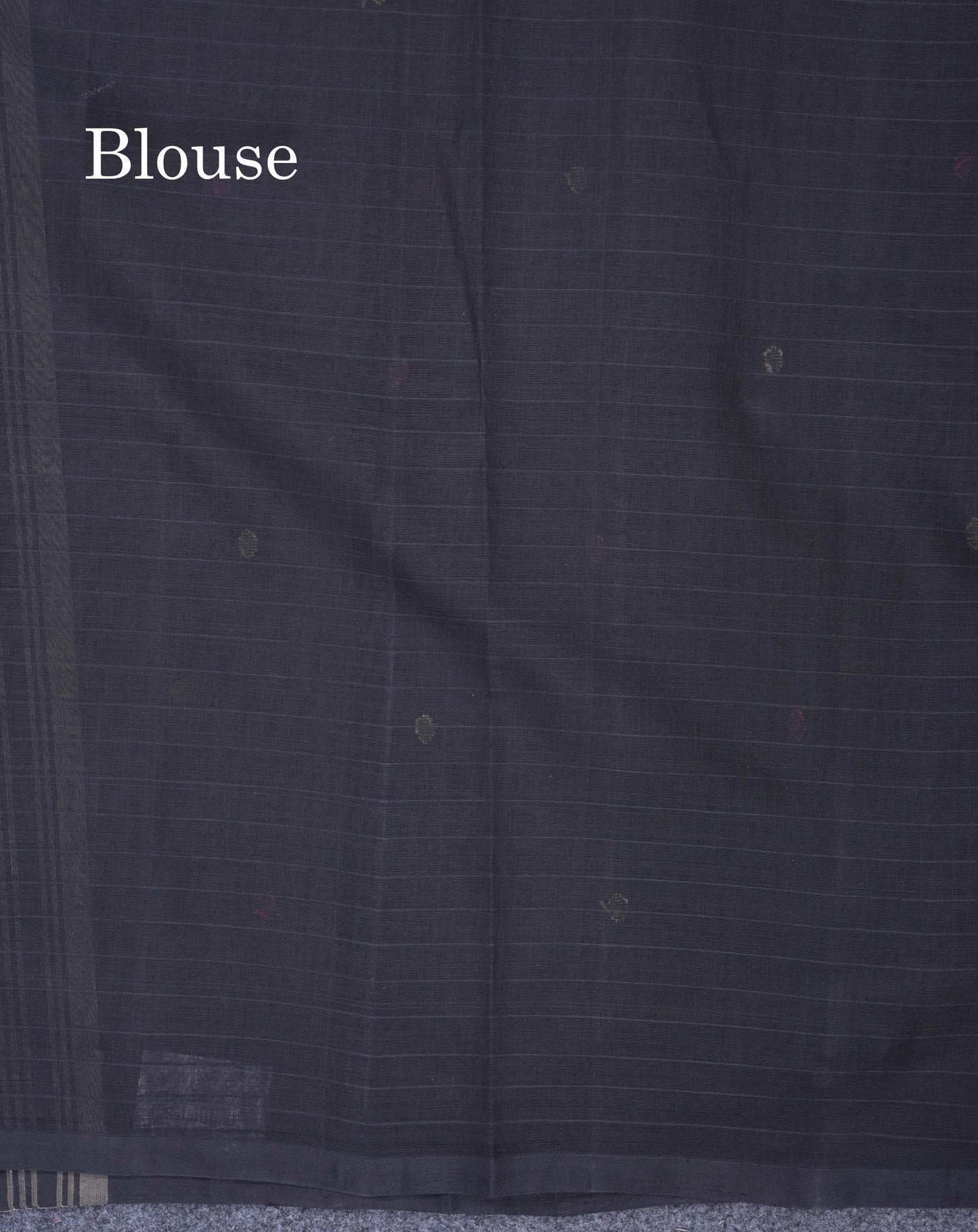 Dual Tine Peacock Green Butta & Dark Purple Checks With Butta Half And Half Pure Cotton Saree With Contrast Dark Purple Blouse