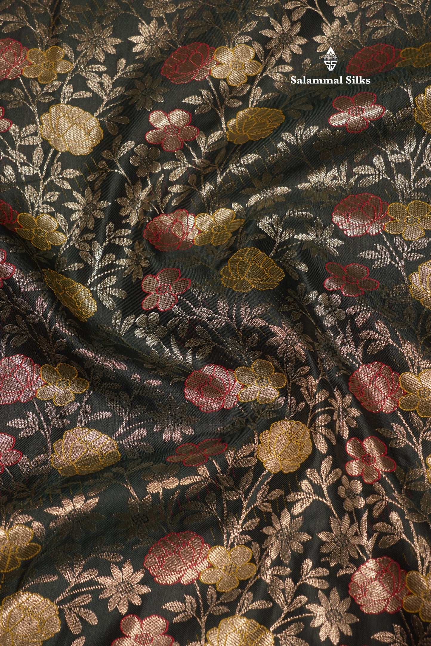 Bottle Green Colour Semi Silk Saree With Contrast Long Red Border