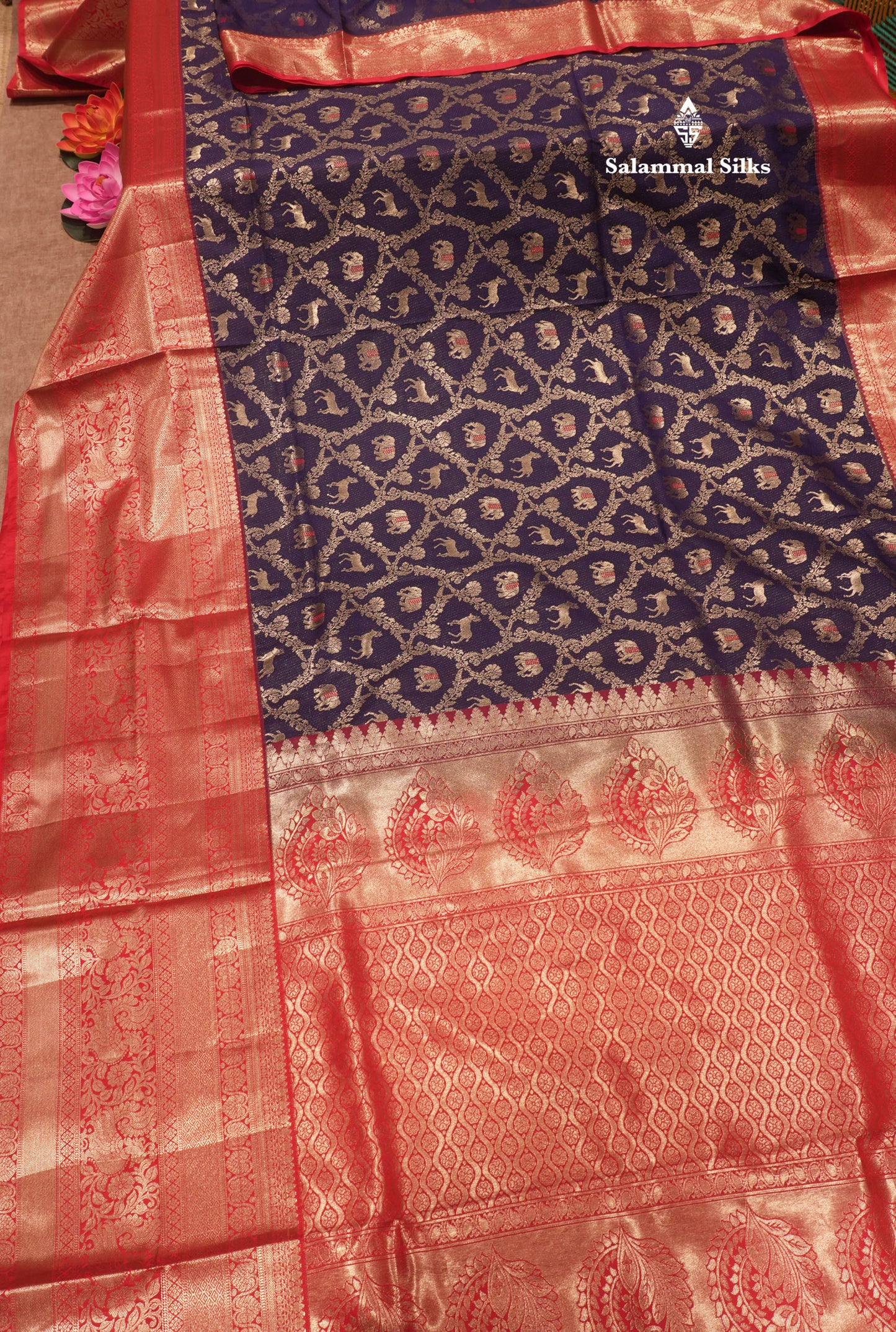 Sky Blue Colour Semi Silk Saree With Contrast Long Red Border