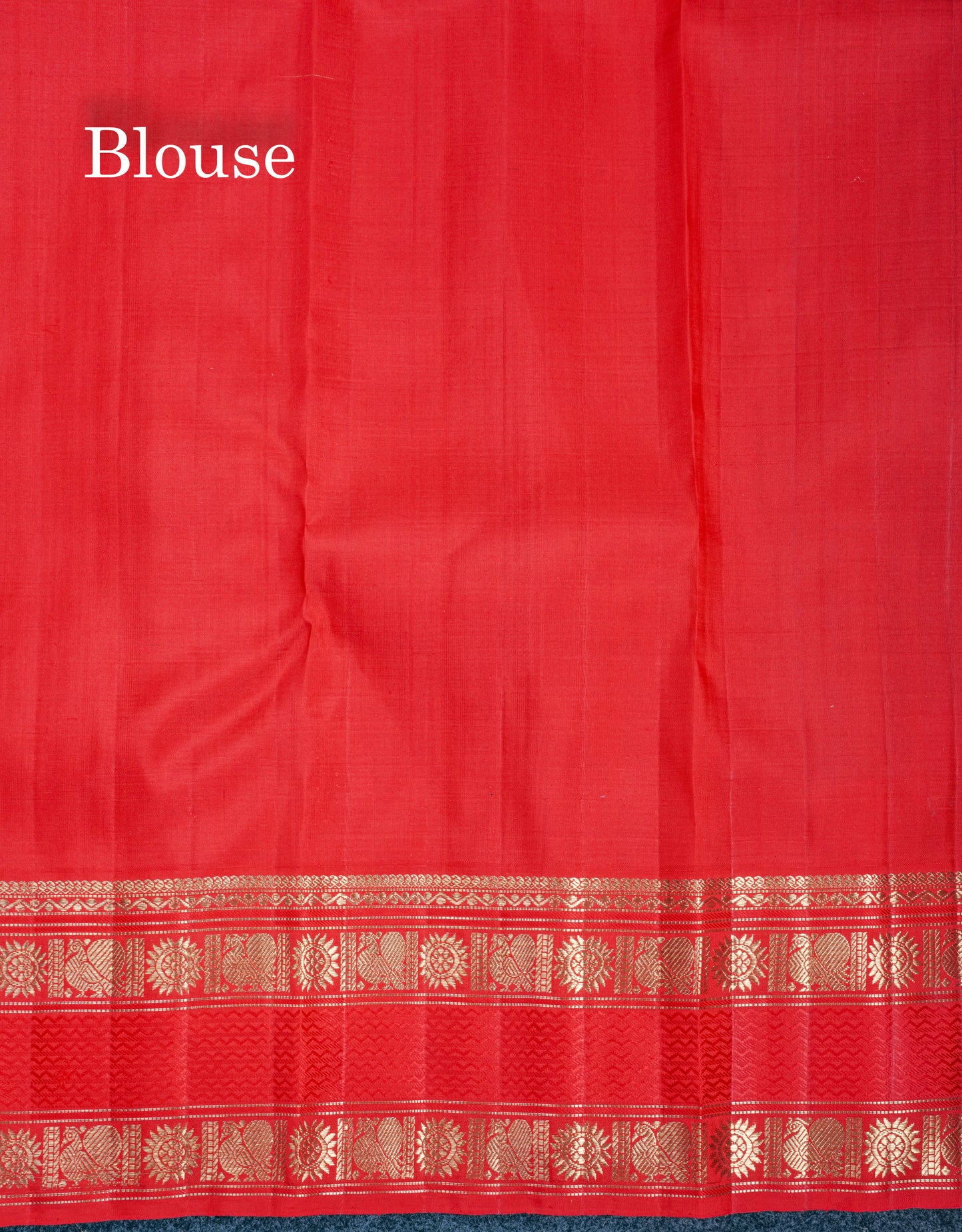 Green Pure Kanjivaram Silk Saree Pure Silver Zari with Contrast Tomato Red Traditional Gap Border