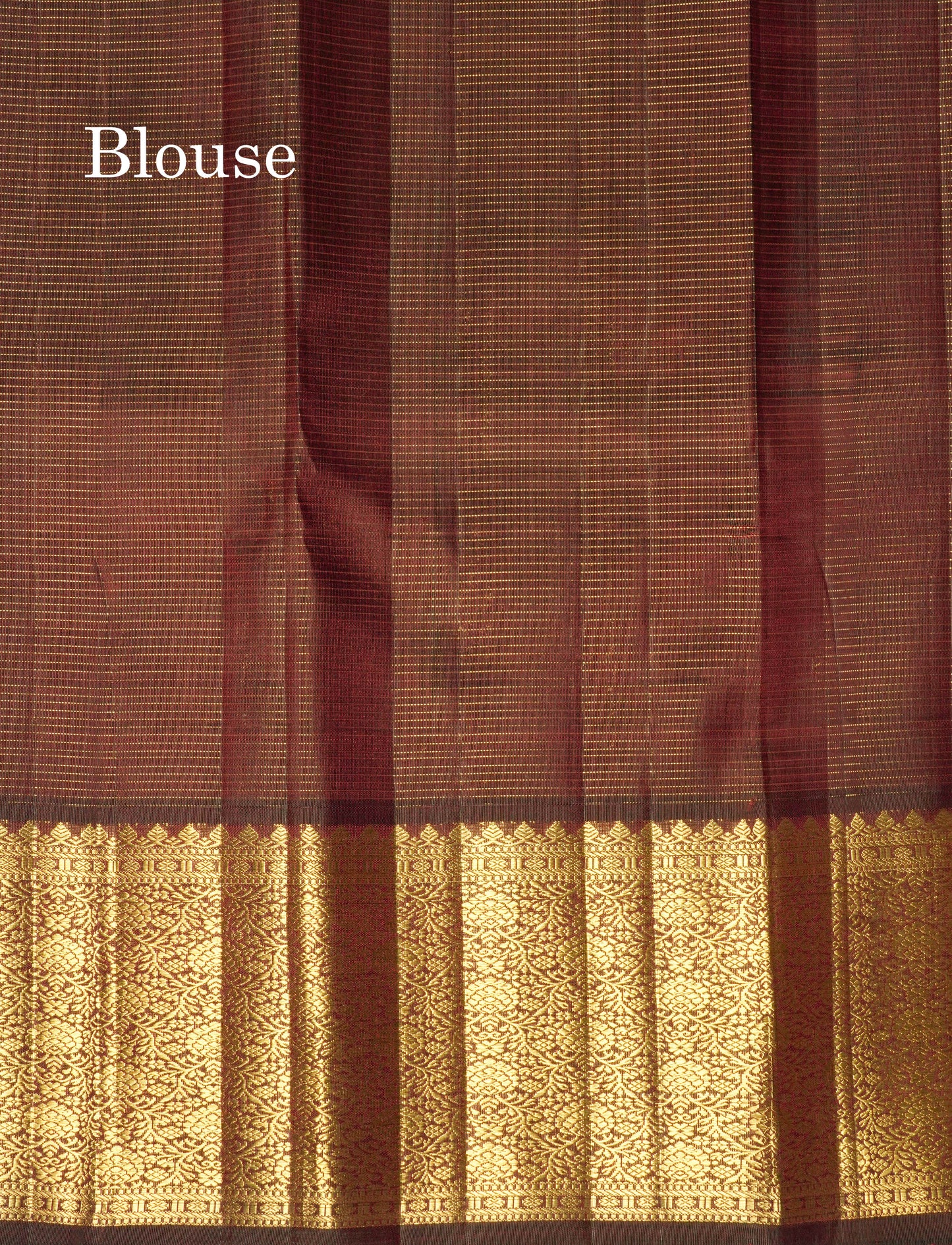 Rust Orange Tiny Zari Checks Pure Kanjivaram Silk Saree 2G Zari with Contrast Brown Border