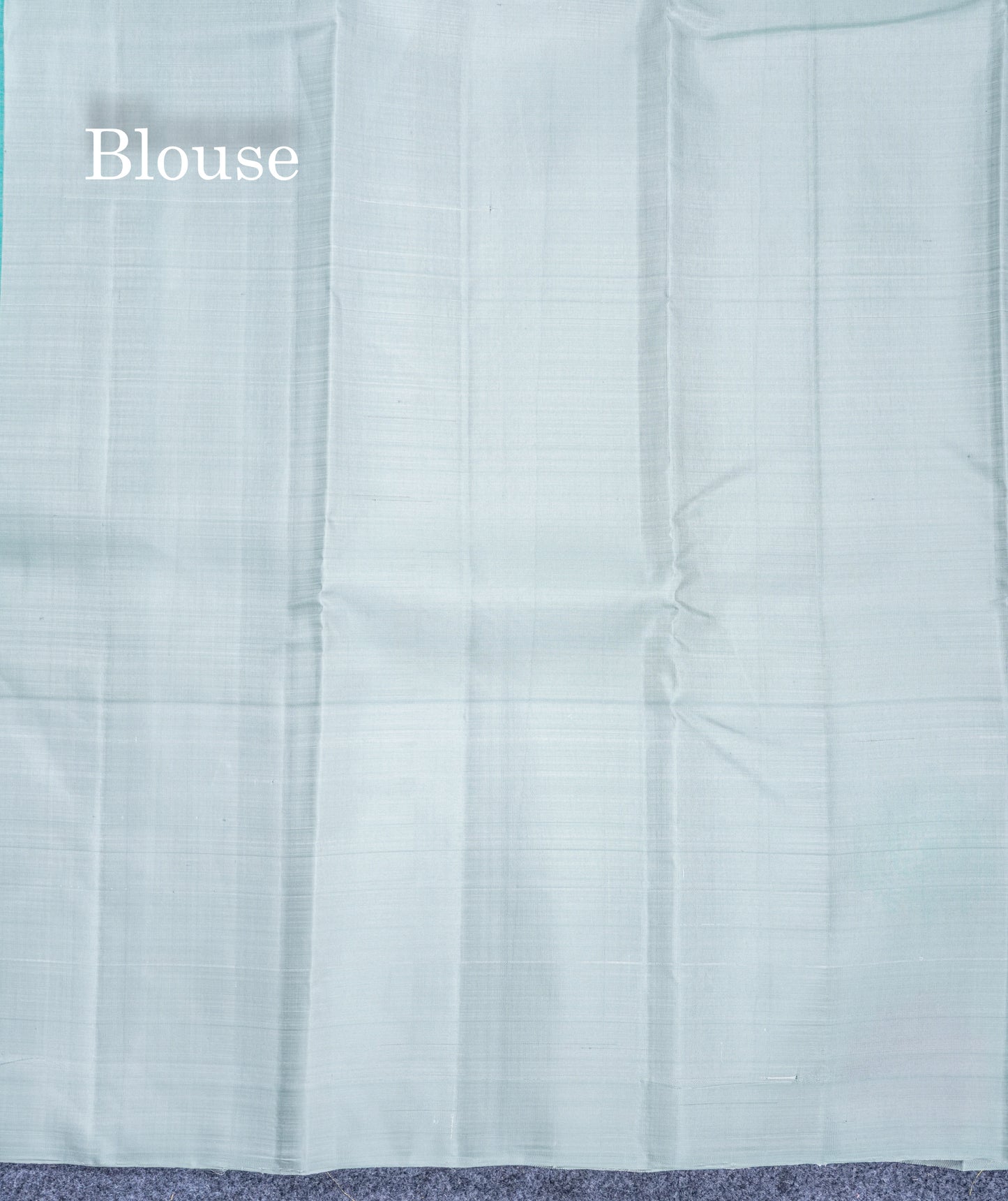 Sky Blue Pure Kanjivaram Silk Saree With Contrast Blueish Grey One Side Fancy Border