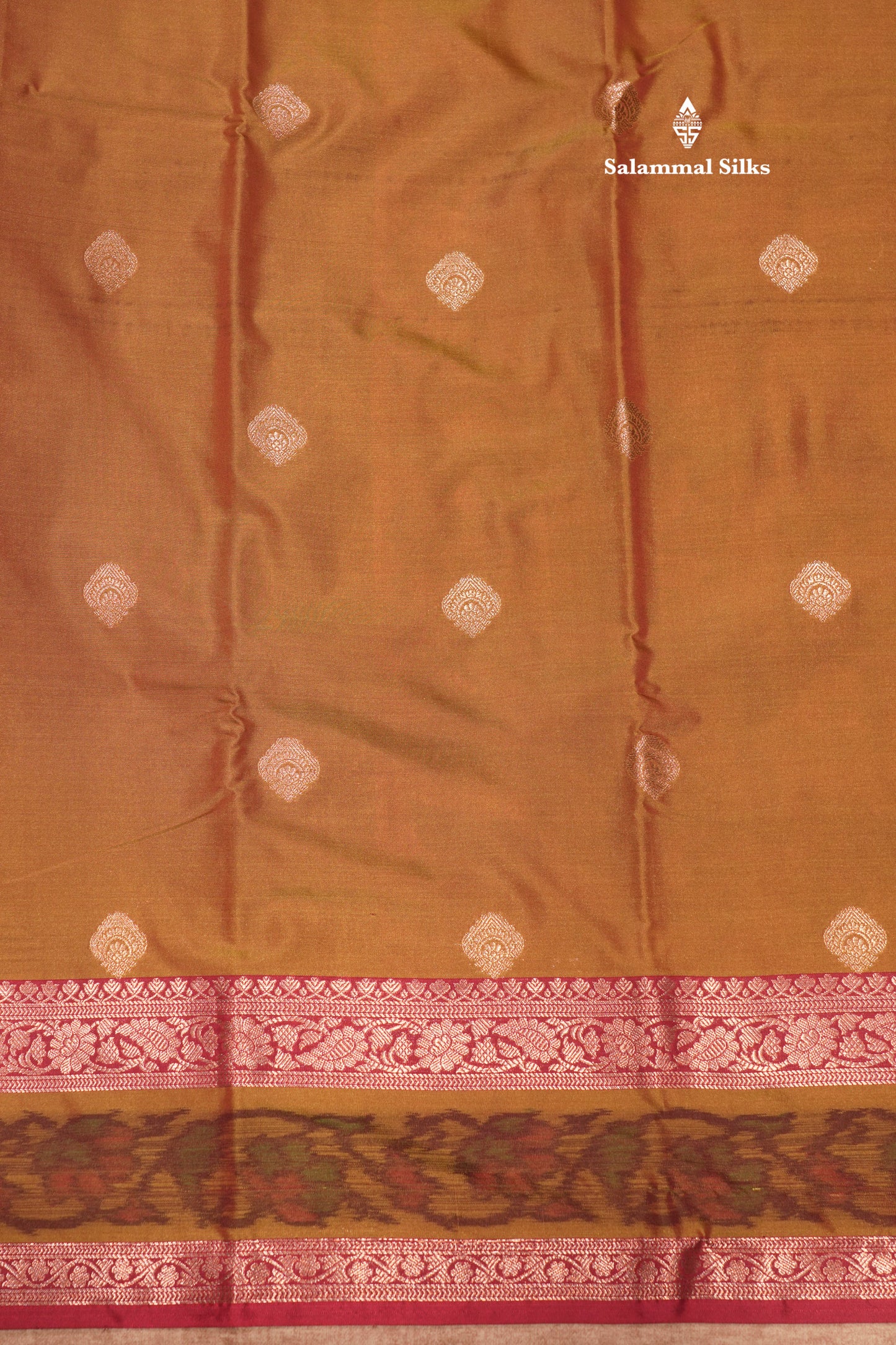Olive Mustard Yellow Colour Semi Silk Saree With Pochampally Border