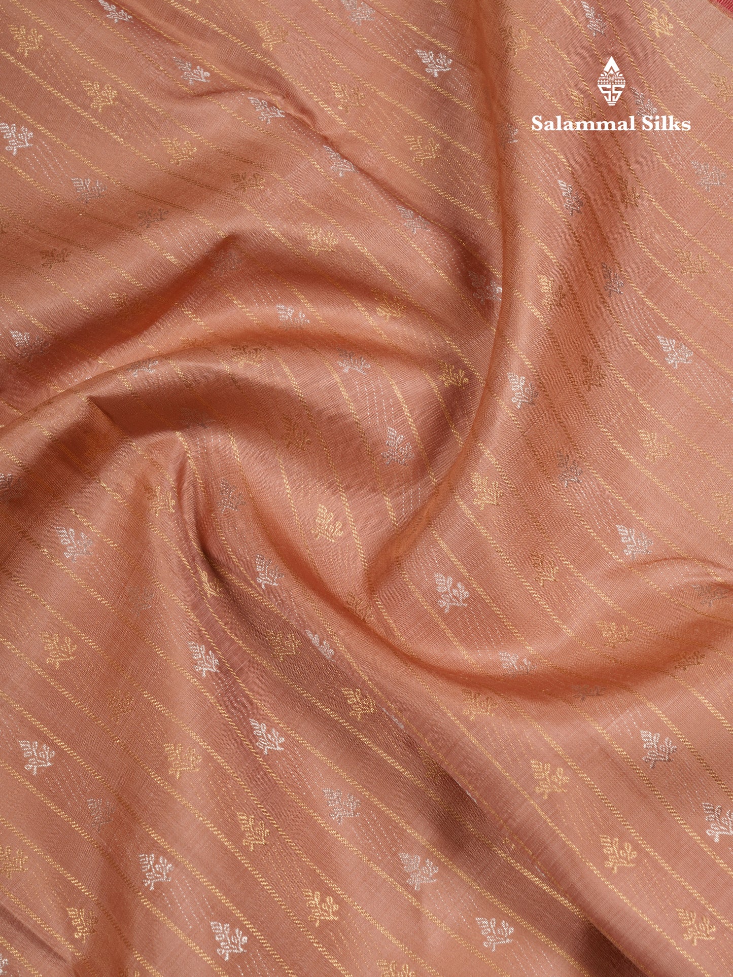 Light Chocolate Fancy Pure Kanjivaram Silk Saree With Contrast Pink Blouse