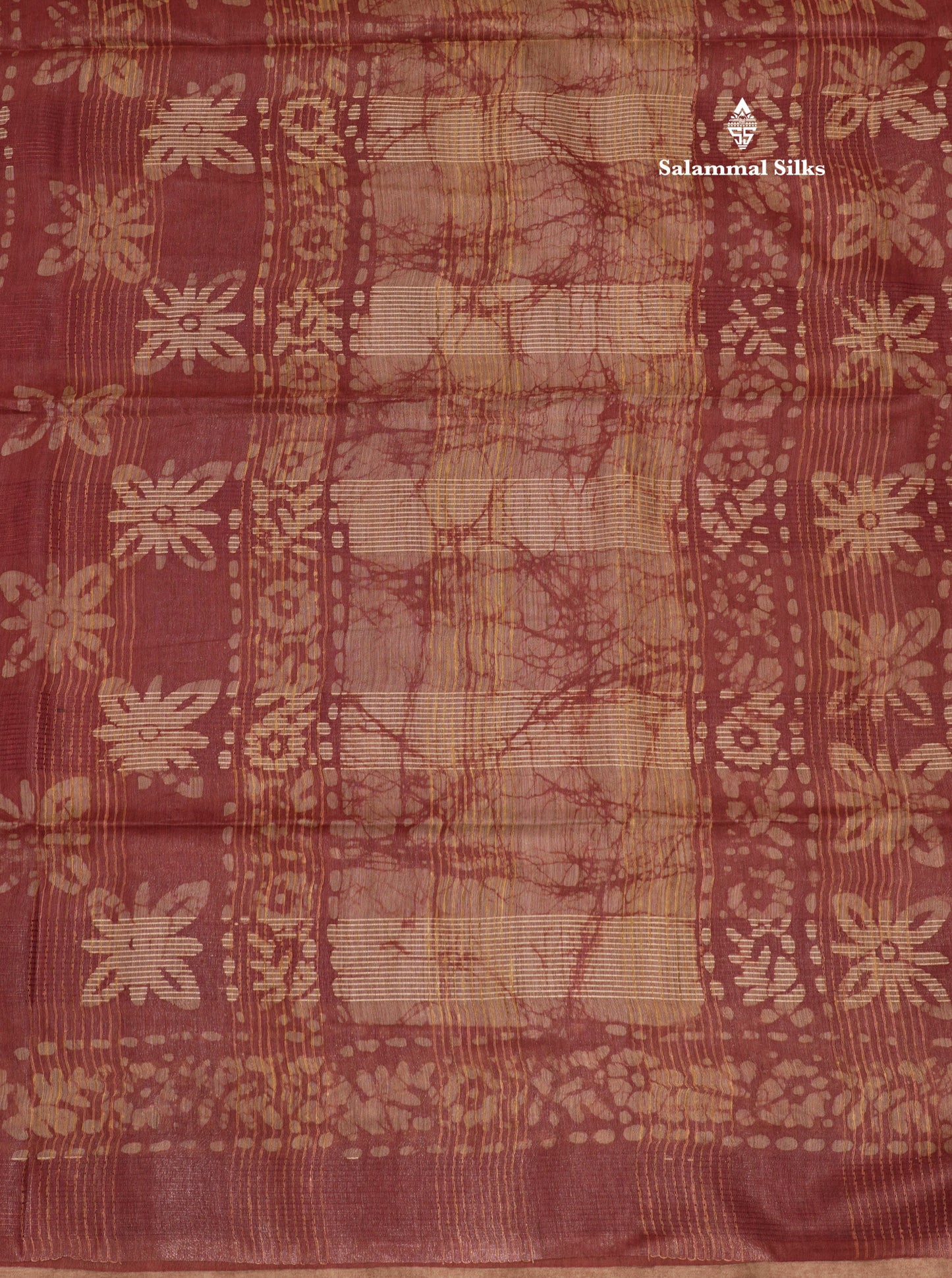 Brown Colour Printed Pure Cotton With Mustard Yellow Blouse