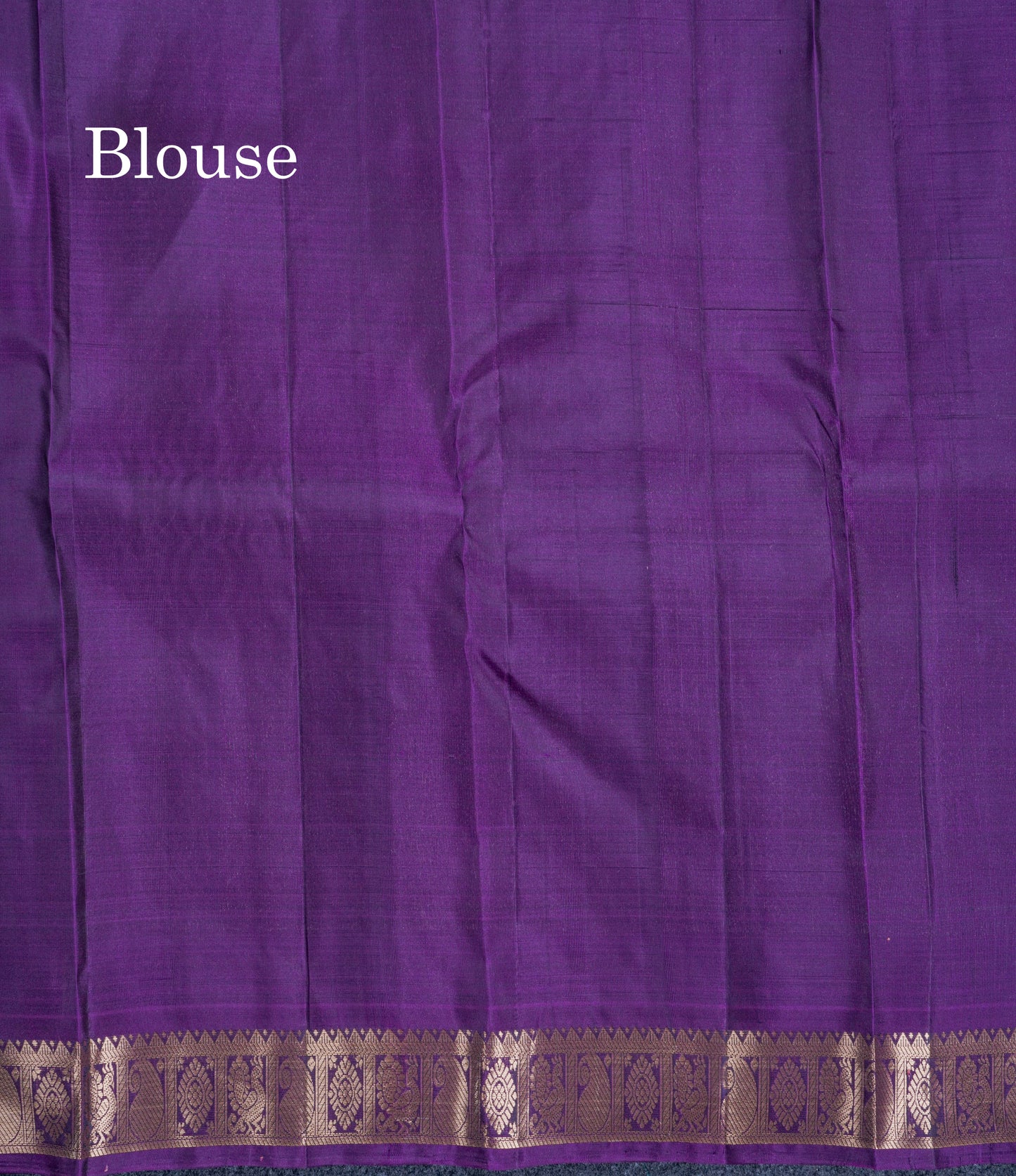 Grey Pure Mix Silk Saree With Contrast Purple Small Traditional Border