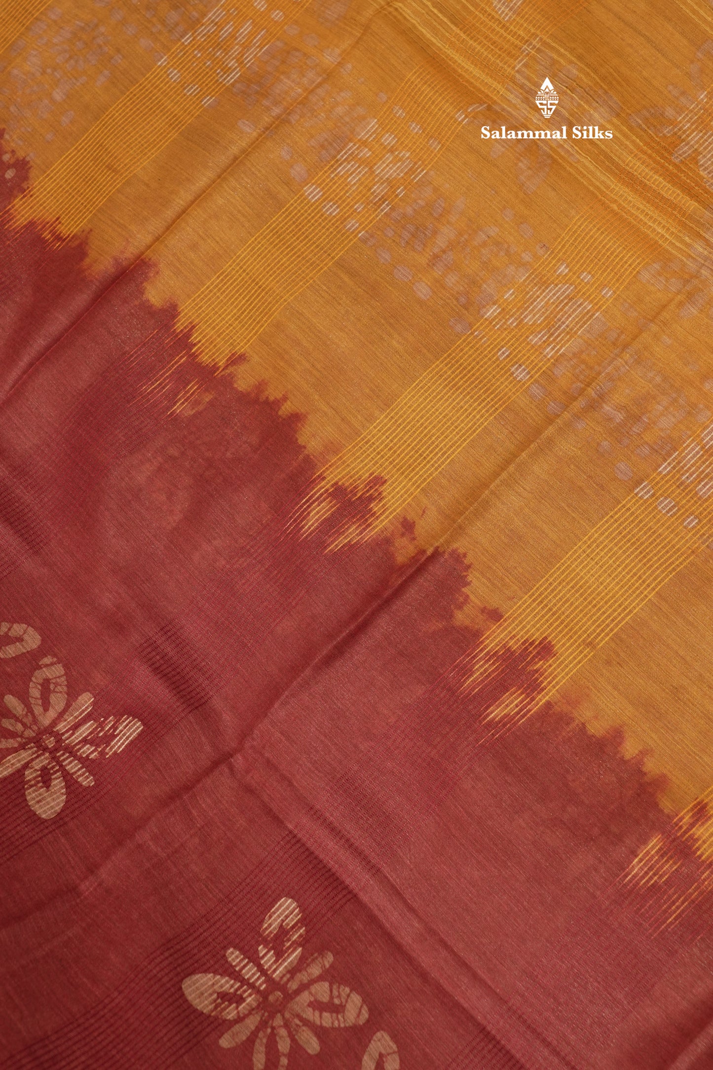 Brown Colour Printed Pure Cotton With Mustard Yellow Blouse
