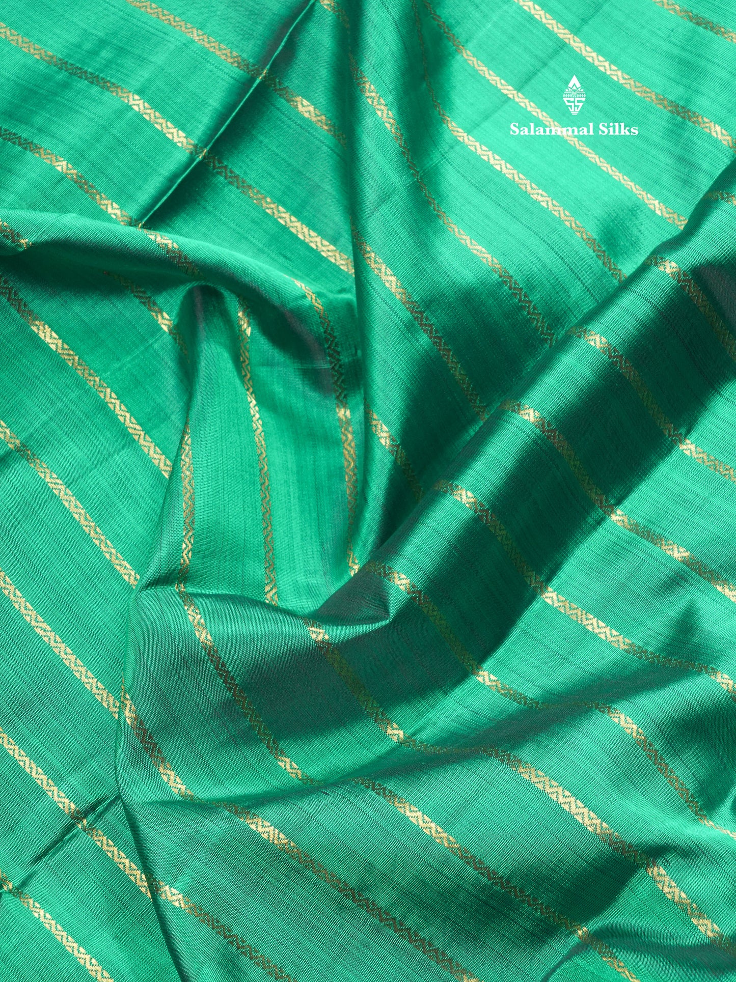 Green Belthari Design Korvai Pure Kanjivaram Silk Saree with Contrast Maroon Traditional Gap Border
