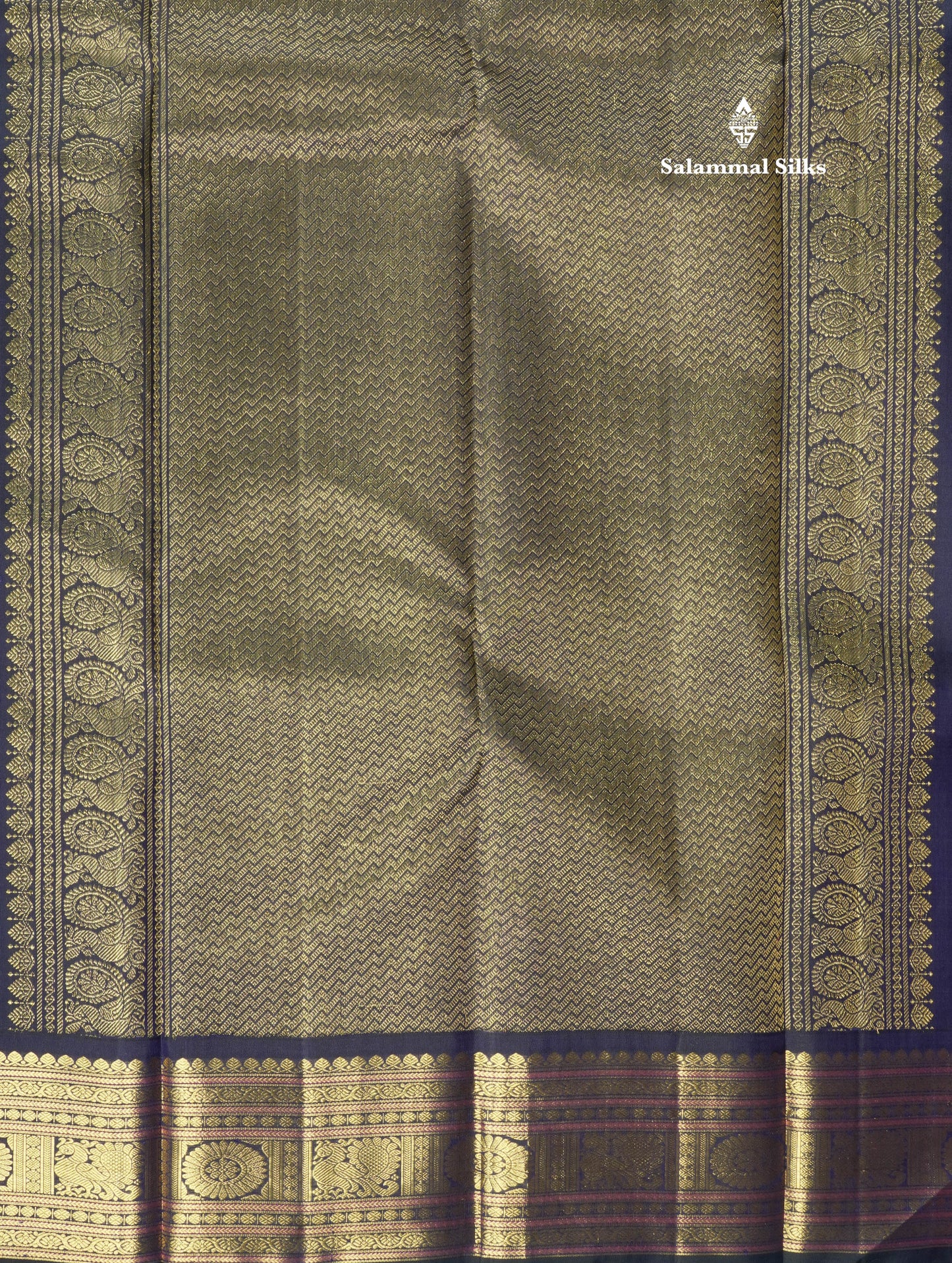 Sea Green Korvai Pure Kanjivaram Silk Saree with Contrast Violet Traditional Border