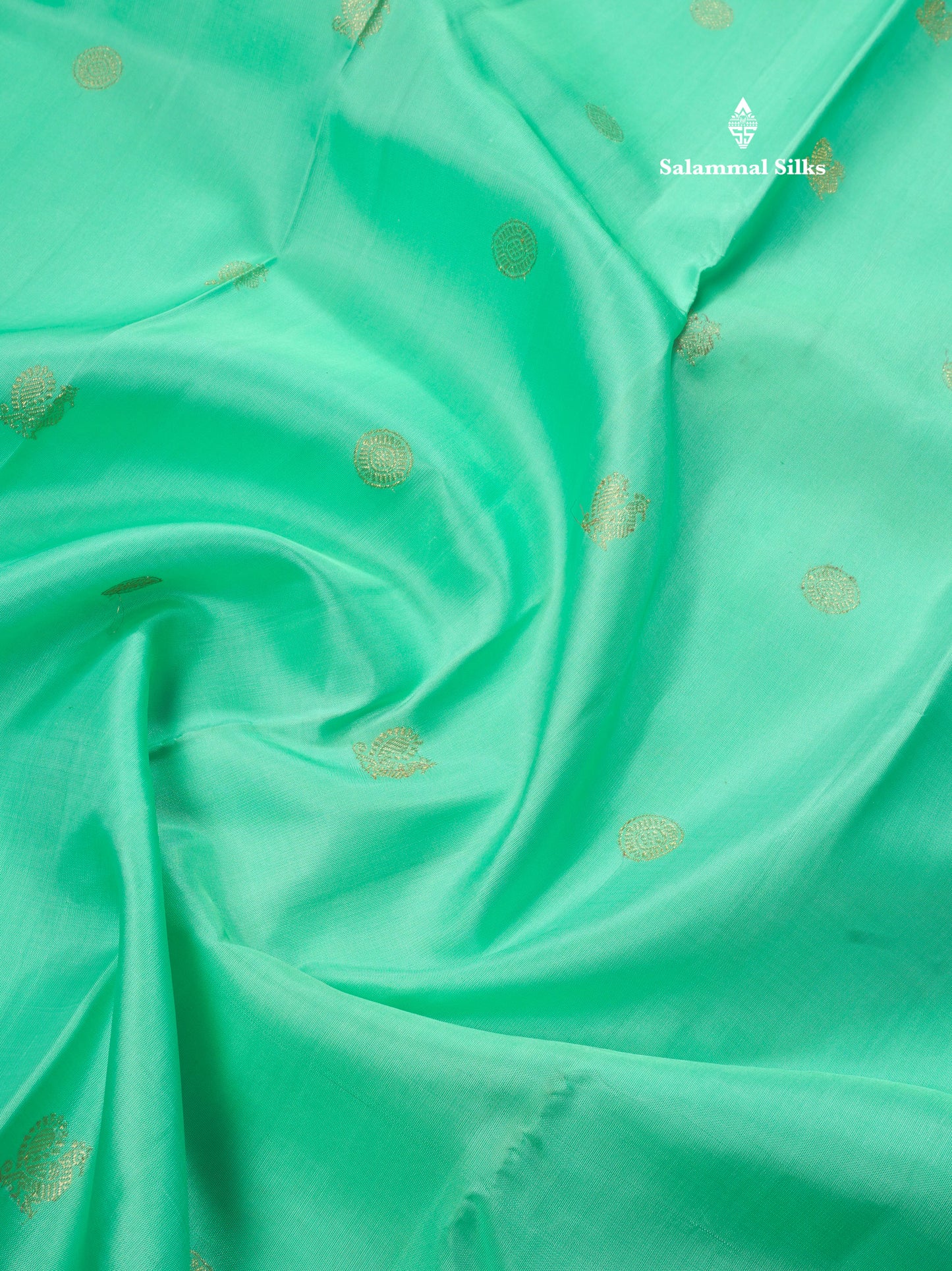 Sea Green Korvai Pure Kanjivaram Silk Saree with Contrast Violet Traditional Border