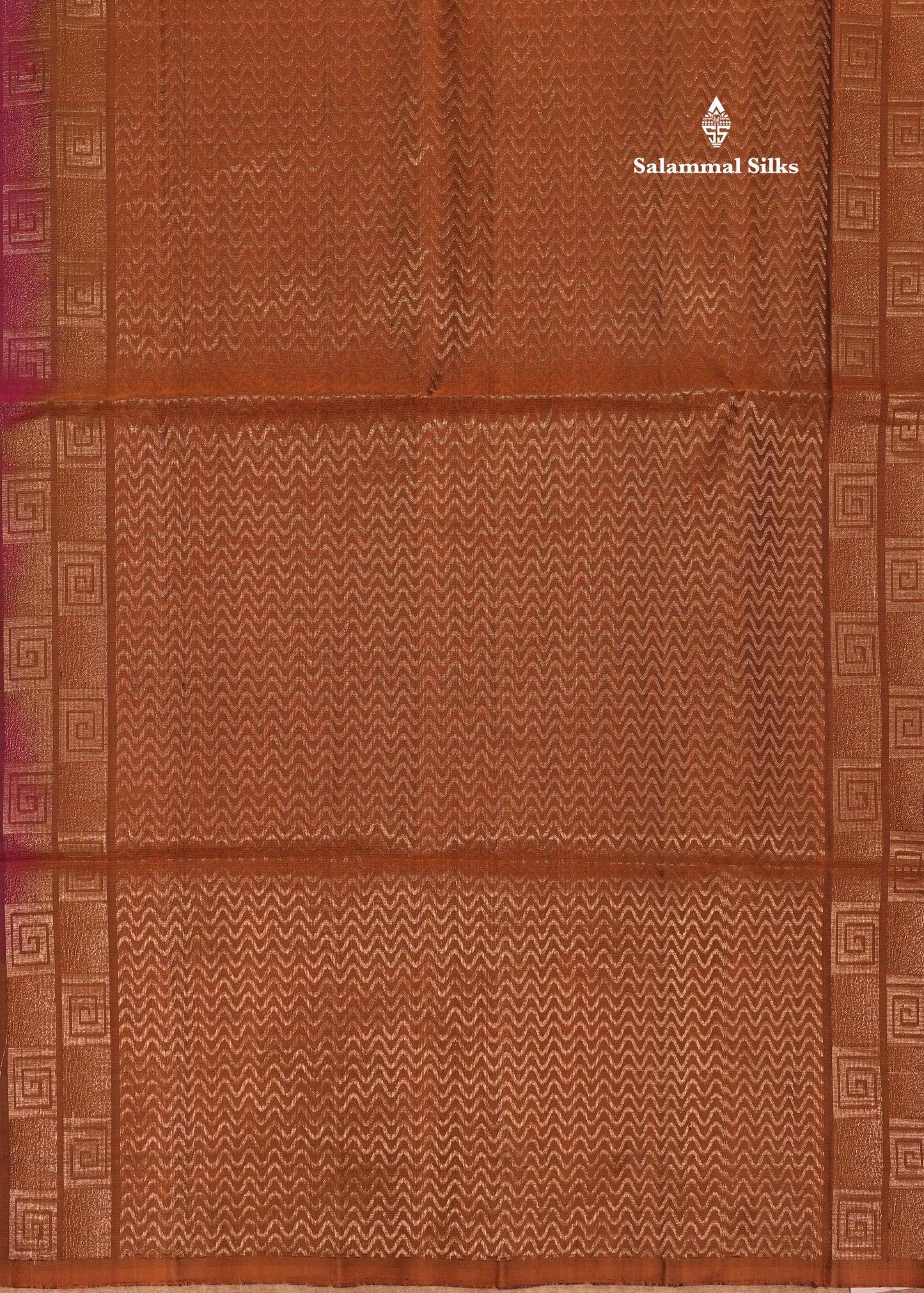 Magenta Colour Pure Kanjivaram Soft Silk Saree With Brown Border