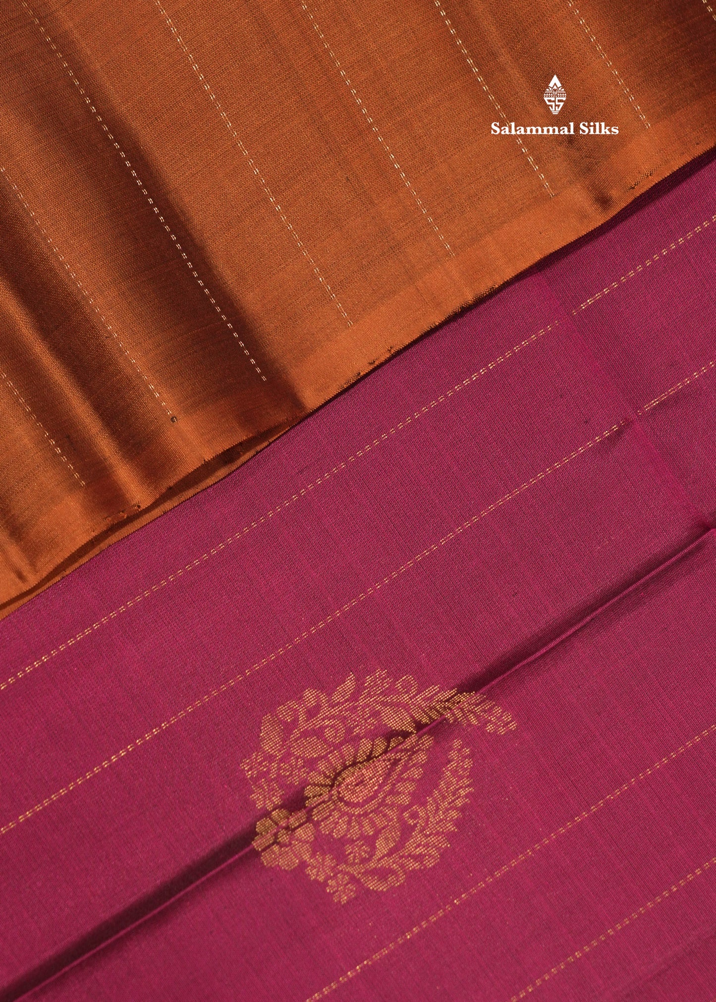 Magenta Colour Pure Kanjivaram Soft Silk Saree With Brown Border