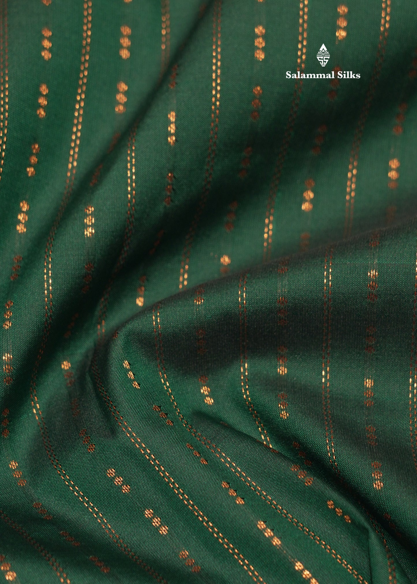 Bottle Green Colour Semi Silk Saree With Light Green Border