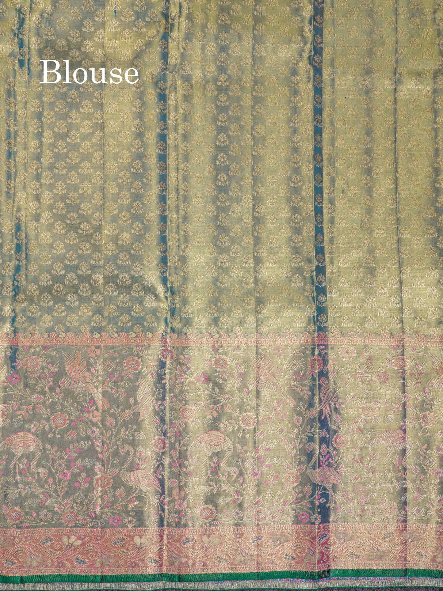 Beautiful Peach Tissue Bridal Pure Kanjivaram Silk Saree With Contrast Light Green Evening Morning Border