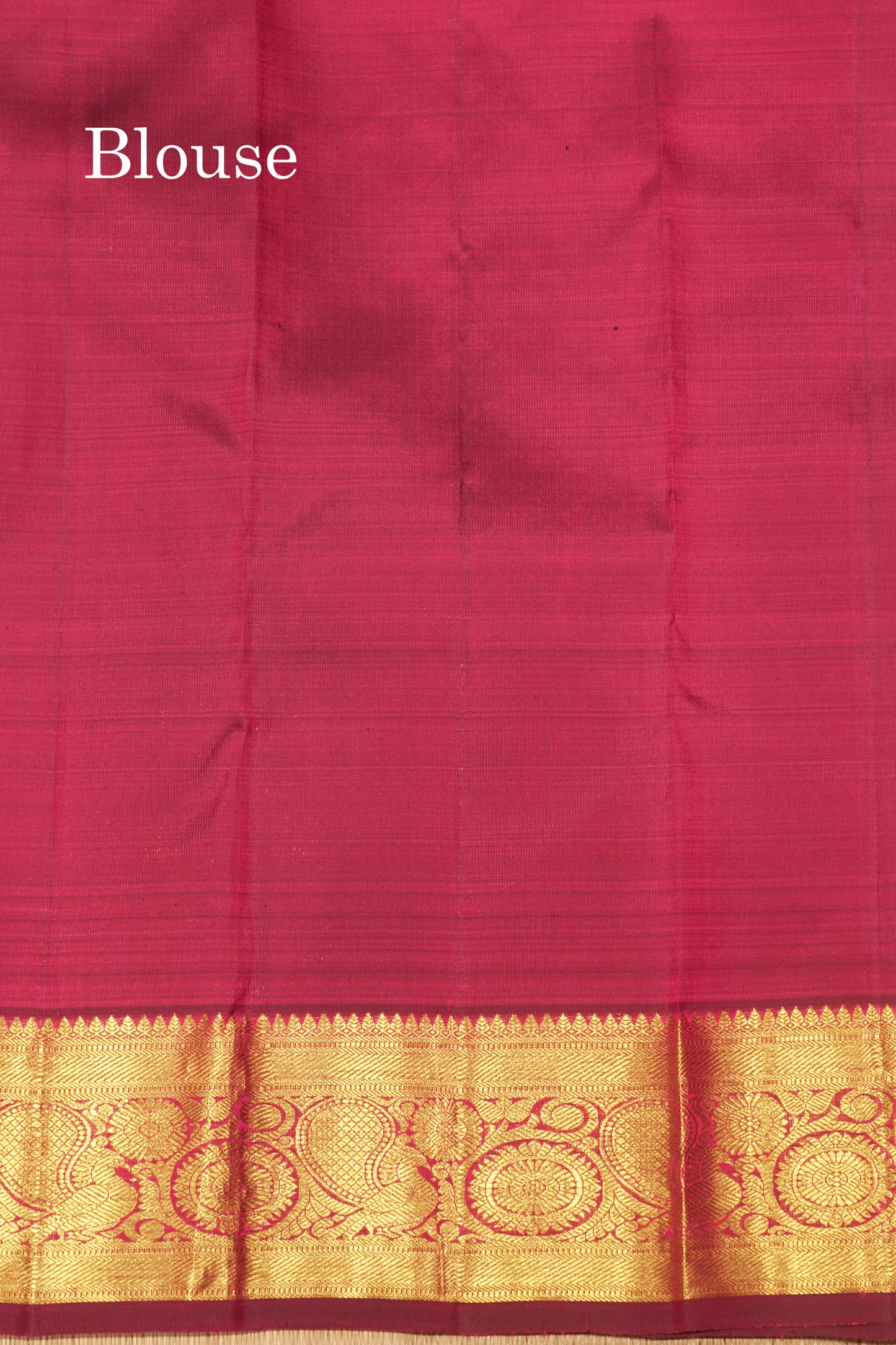 Magenta Colour Pure Kanjivaram Silk Saree With Gold Zari Border