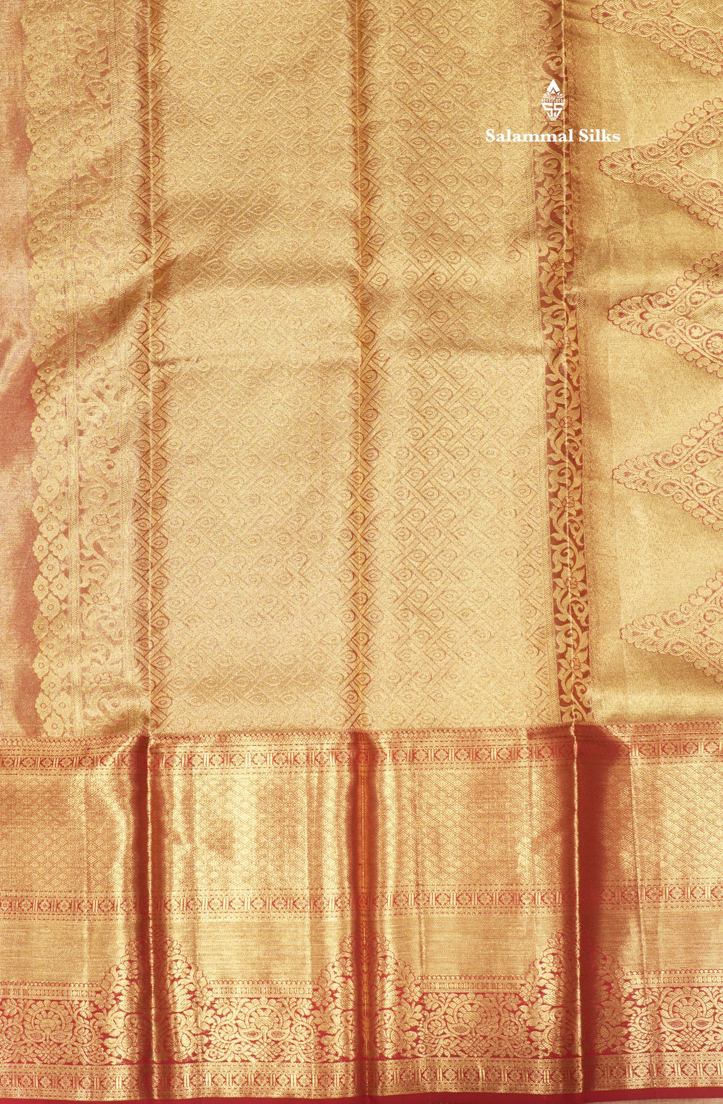 Brown Colour Pure Kanjivaram Tissue Silk Saree With Contrast Long Maroon Border