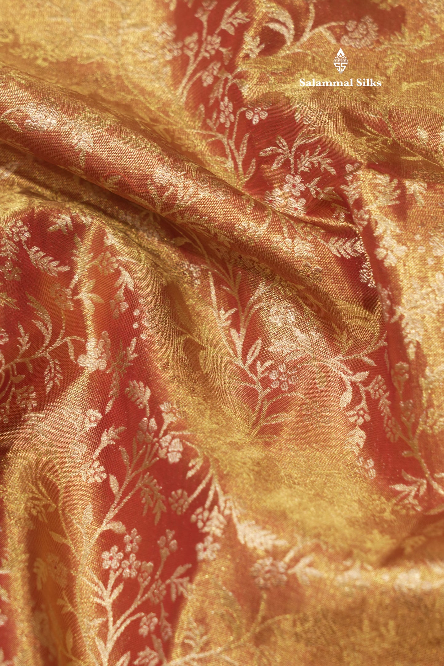 Brown Colour Pure Kanjivaram Tissue Silk Saree With Contrast Long Maroon Border