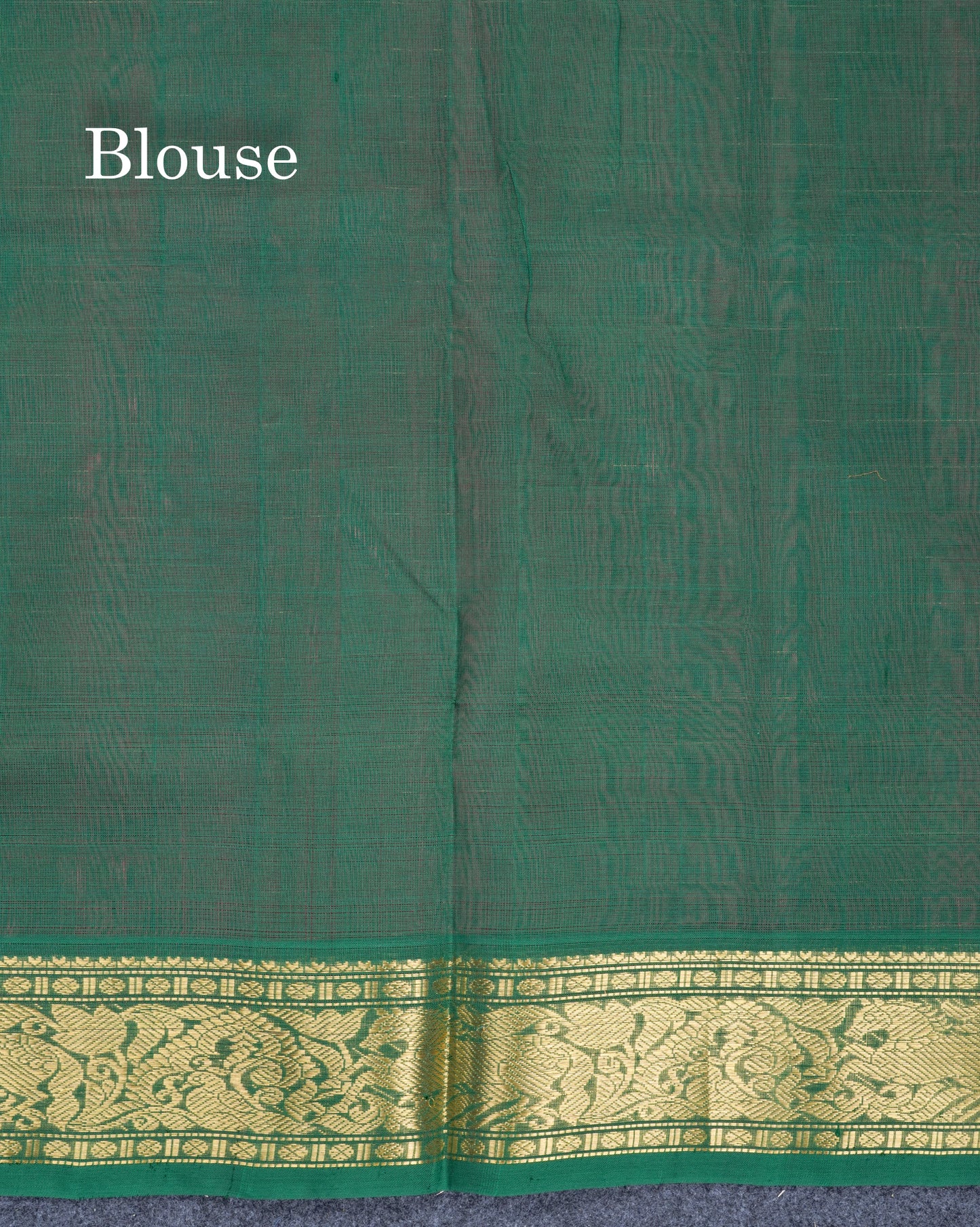 Tomato Red Lakshadeepam Pure Silk Cotton Saree With Contrast Bottle Green Blouse