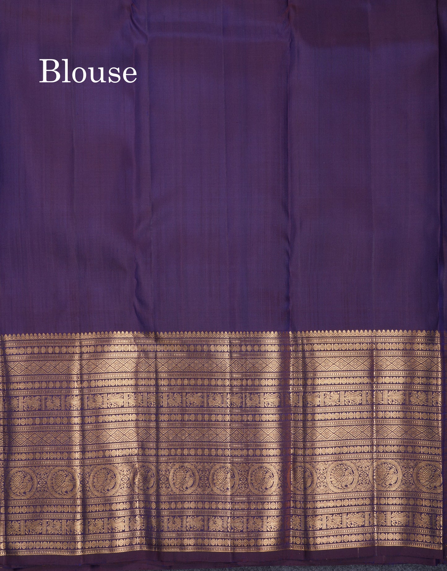 Beautiful Cream White 2G Pure Kanjivaram Silk Saree With Contrast Dark Violet Traditional Evening Morning Border