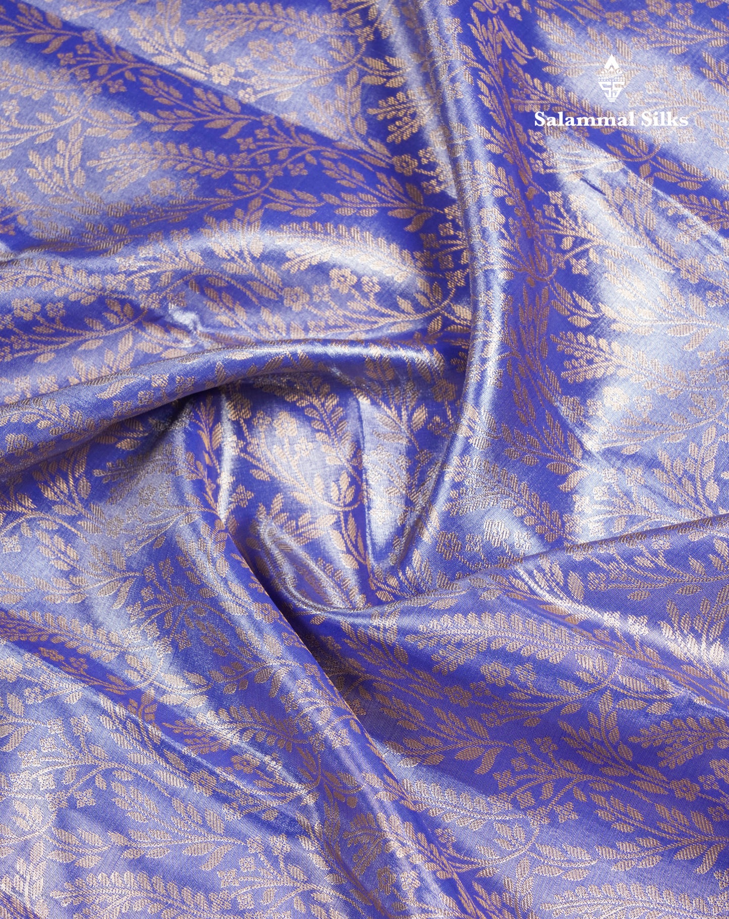 Violet Bridal Tissue Semi Silk Saree With Contrast Peacock Green Long Border