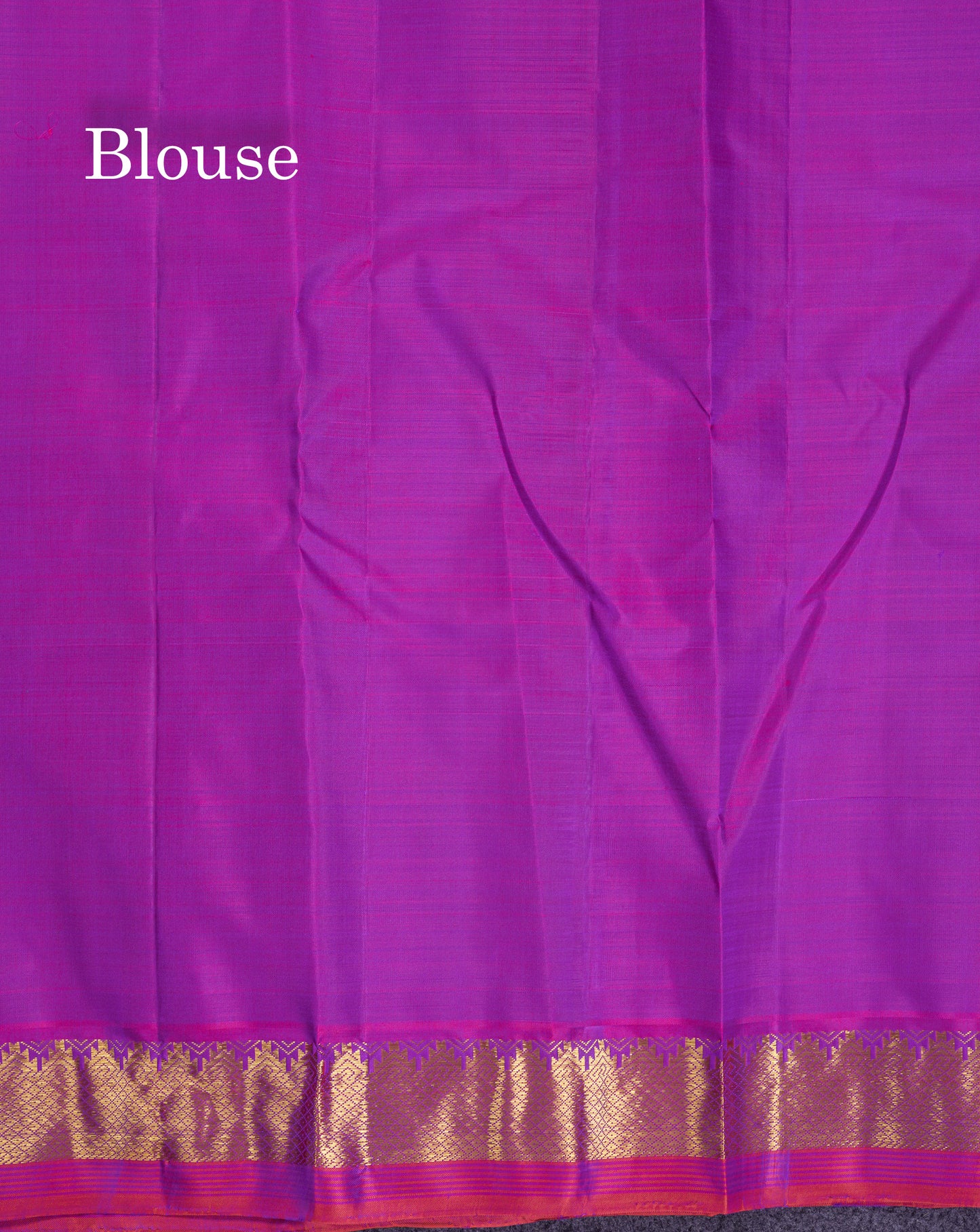 Beautiful Dual Tone Navy Blue Pure Kanjivaram Silk Saree With Contrast Vadamalli Traditional Samll Border