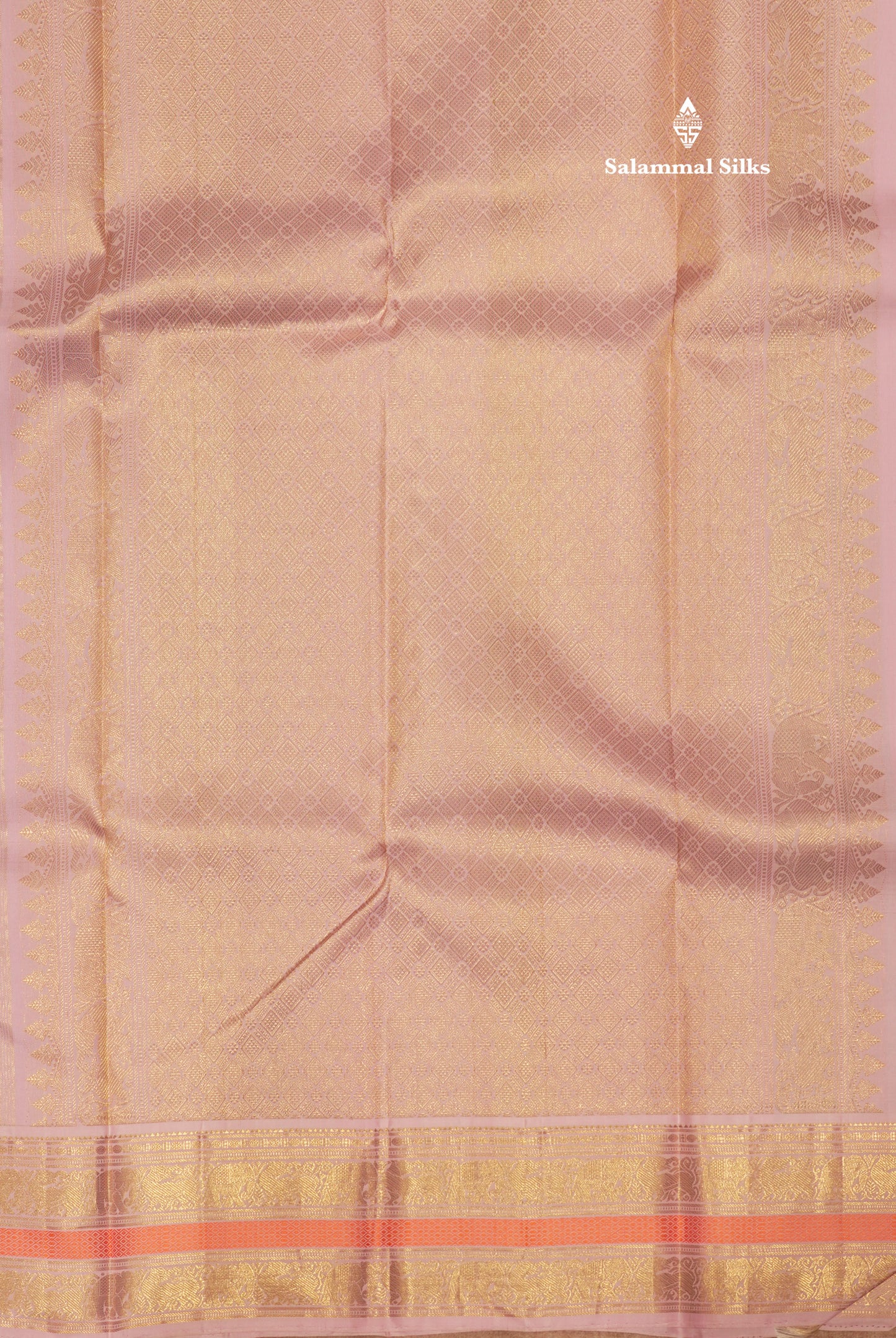 Korvai Rexona Green Colour Pure Kanjivaram Silk Saree With Contrast Baby Pink Border