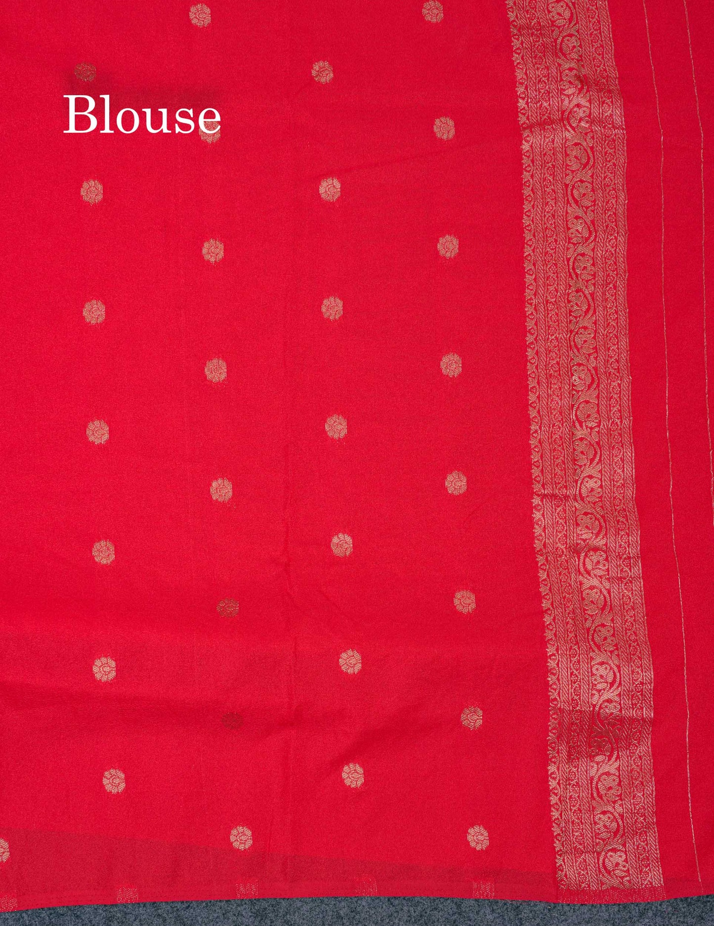 Beautiful Chilly Red Semi Georgette Saree With Fancy Border