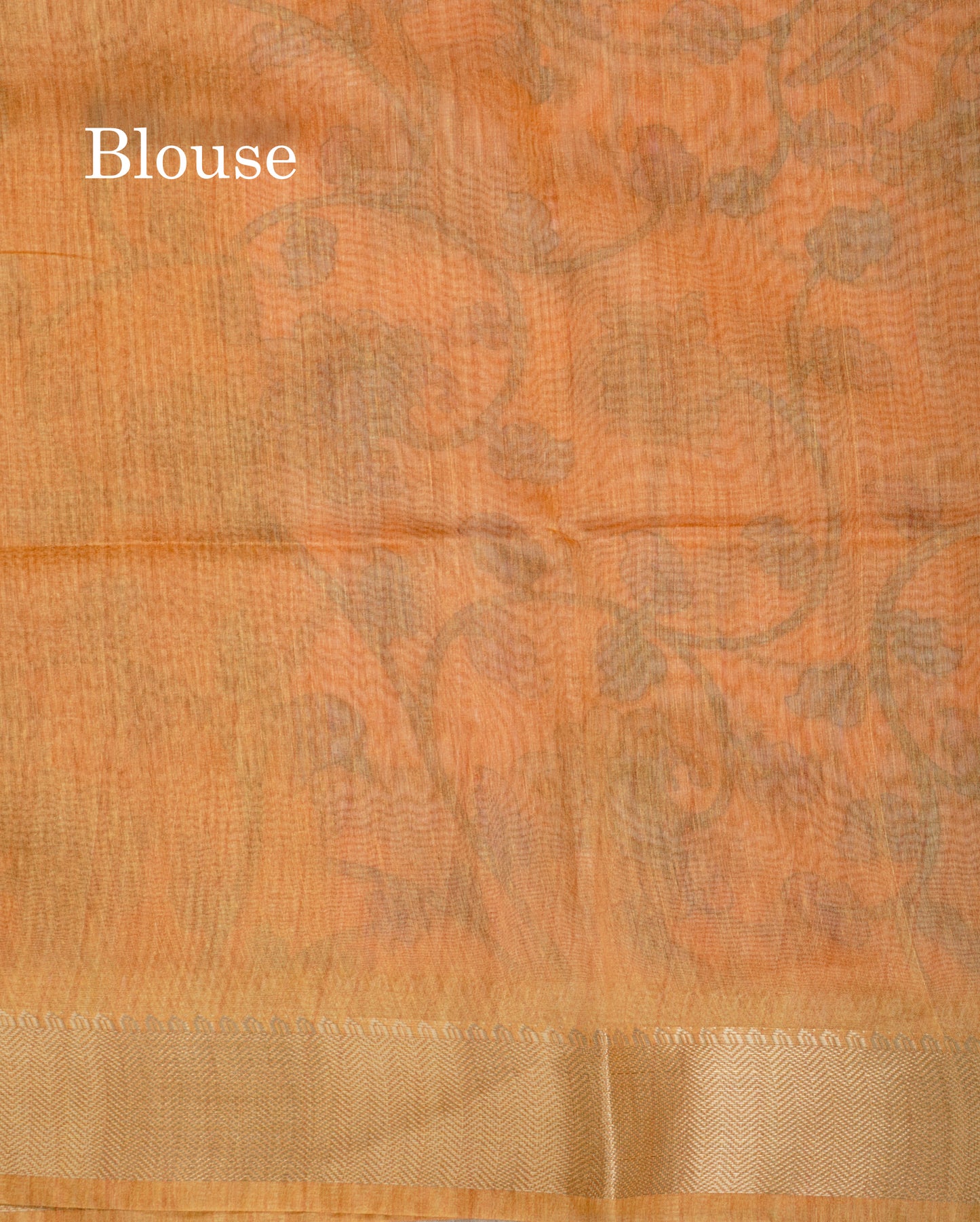 Pink Chanderi Mixed Cotton Saree With Contrast Orange Blouse