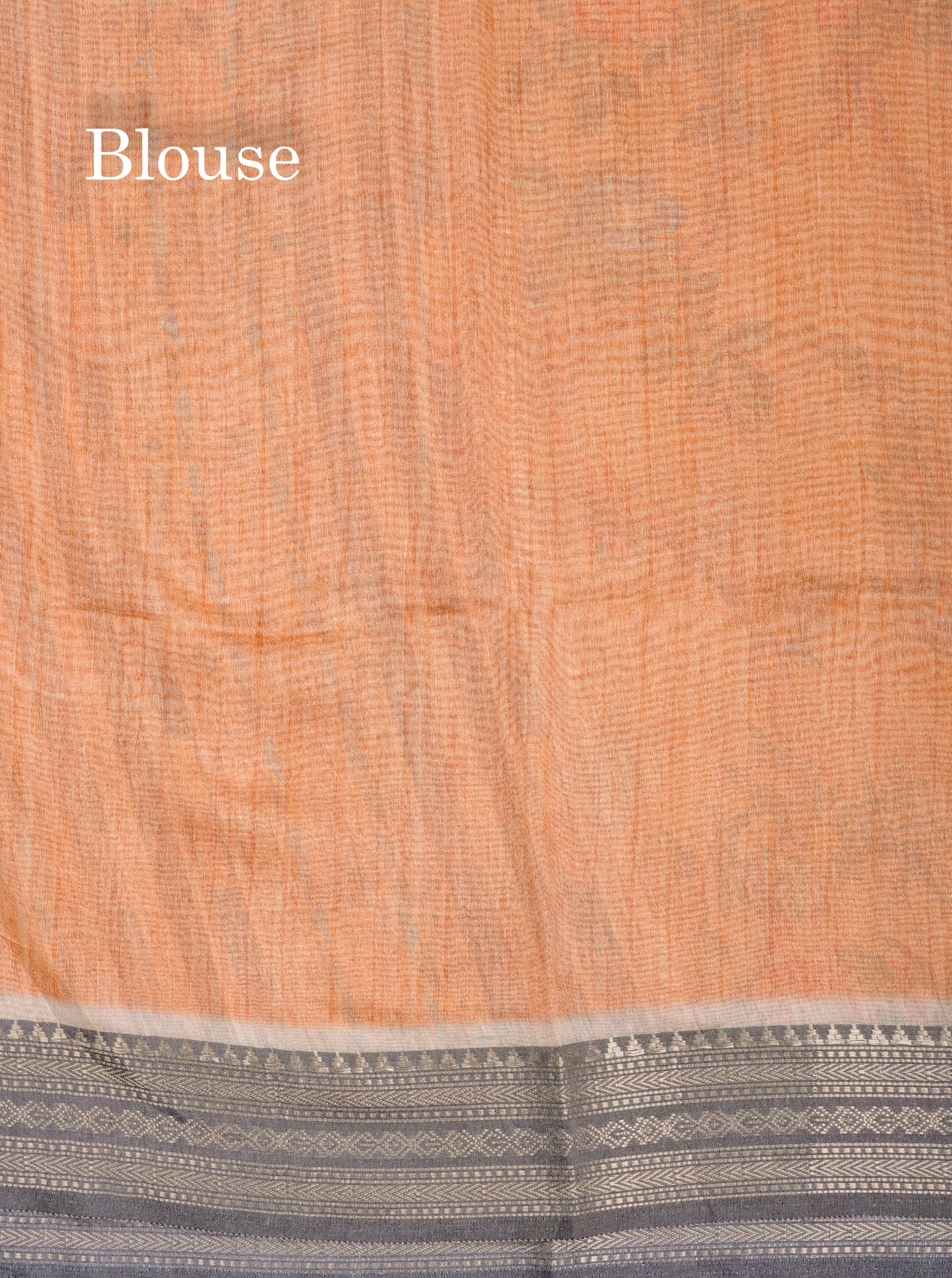 Grey Chanderi Mixed Cotton Saree With Contrast Black Banarasi Border