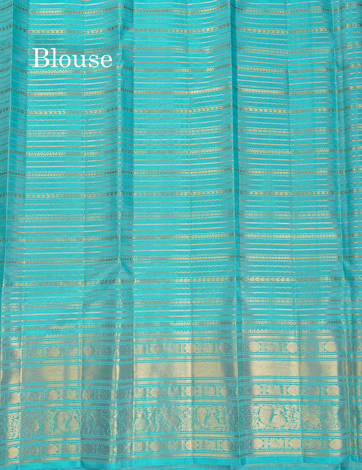 Korvai Pure Kanjivaram Silk Saree - Dark Brown Colour Body With Contrast Sapphire Blue Traditional Border