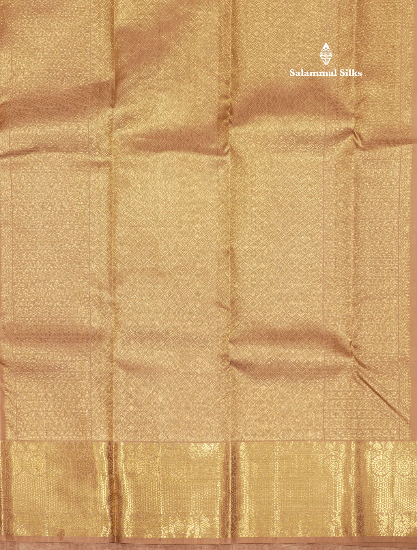 Sandal Colour Pure Kanjivaram Silk Saree With Gold Zari Border