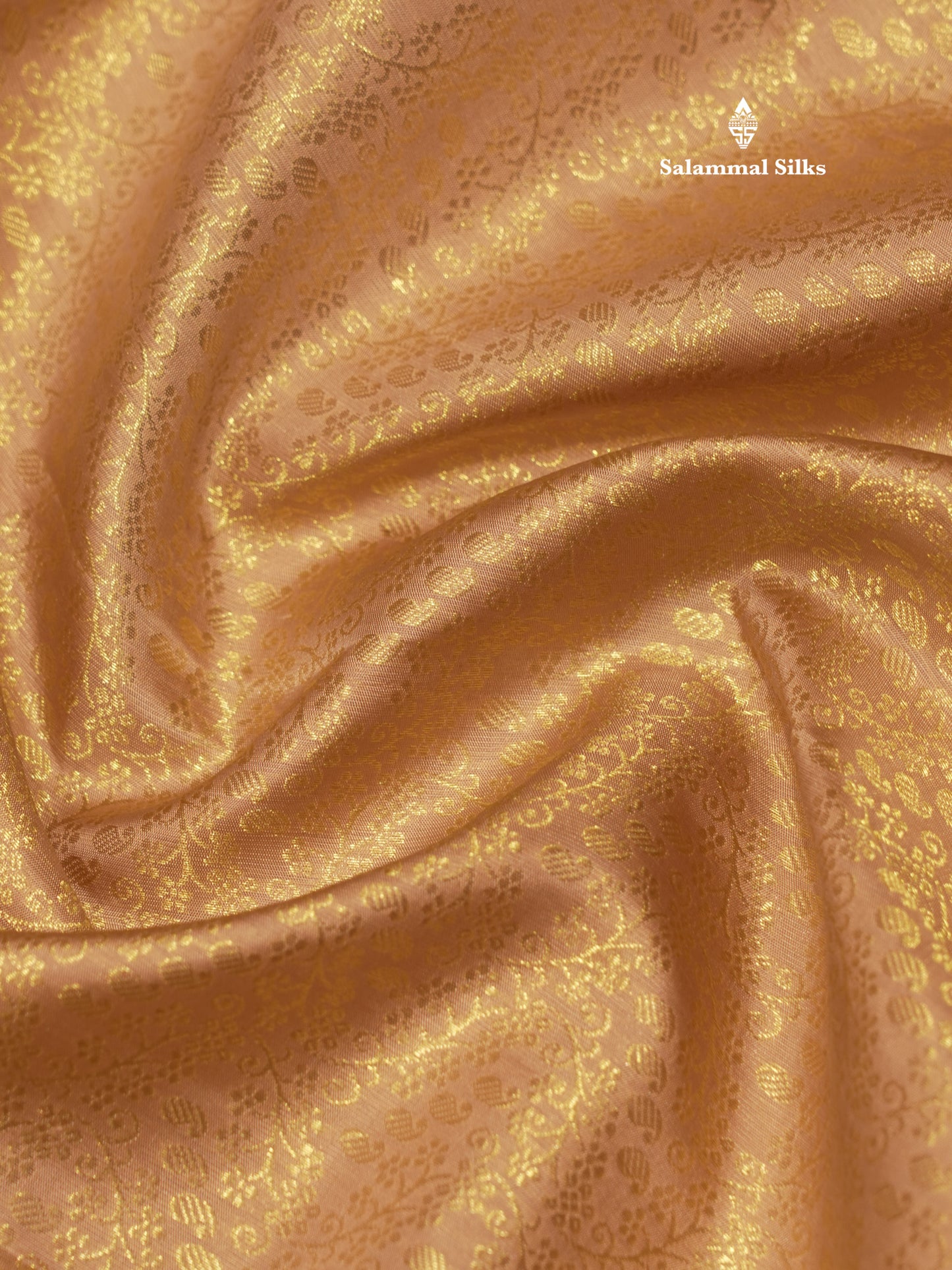 Sandal Colour Pure Kanjivaram Silk Saree With Gold Zari Border