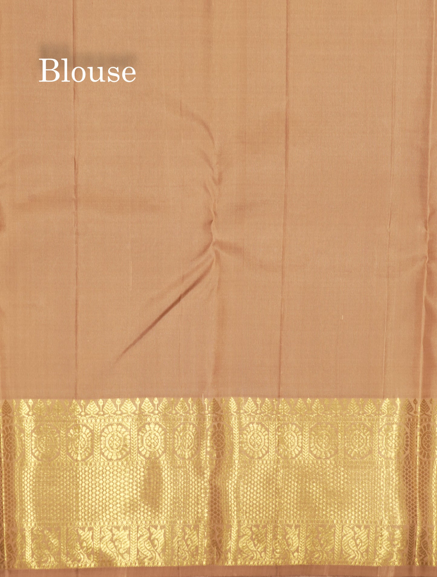 Sandal Colour Pure Kanjivaram Silk Saree With Gold Zari Border