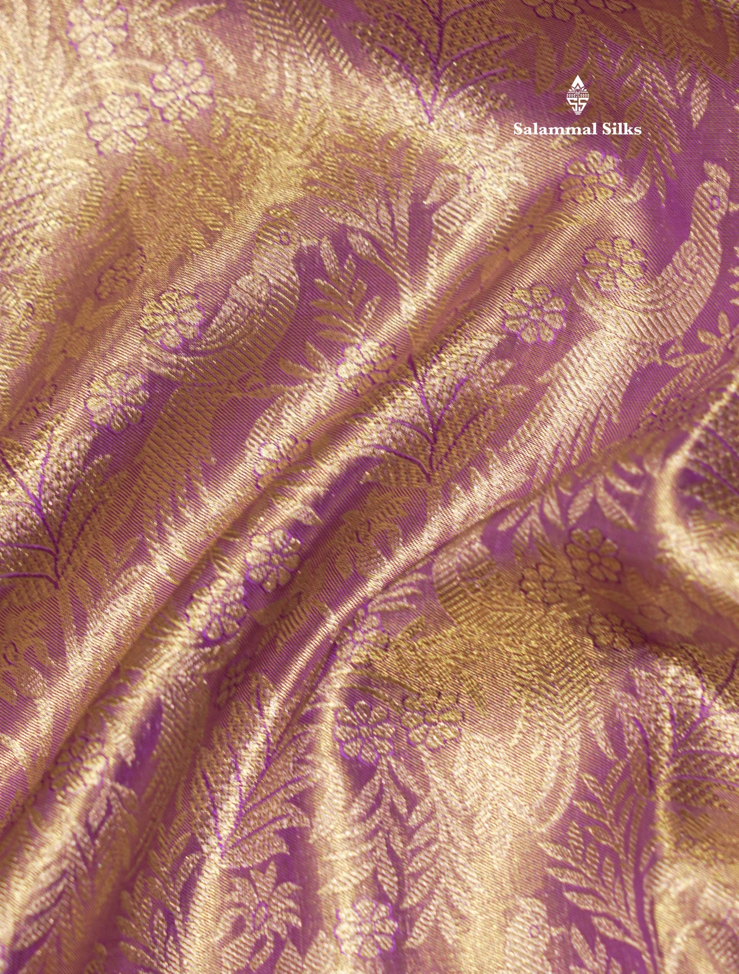 Light Lavender Colour Pure Kanjivaram Silk Saree With Contrast Long Pink Border