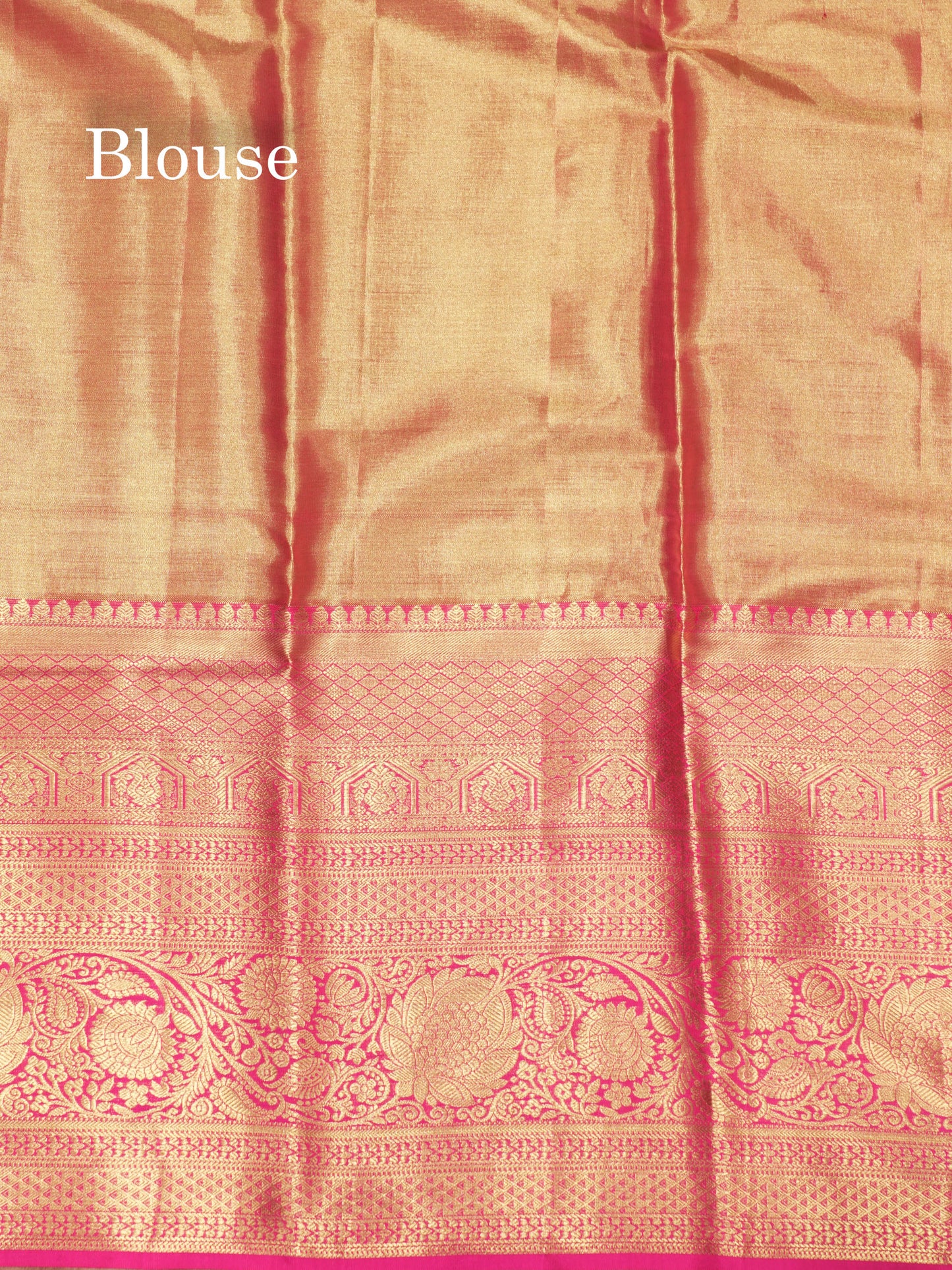 Light Lavender Colour Pure Kanjivaram Silk Saree With Contrast Long Pink Border