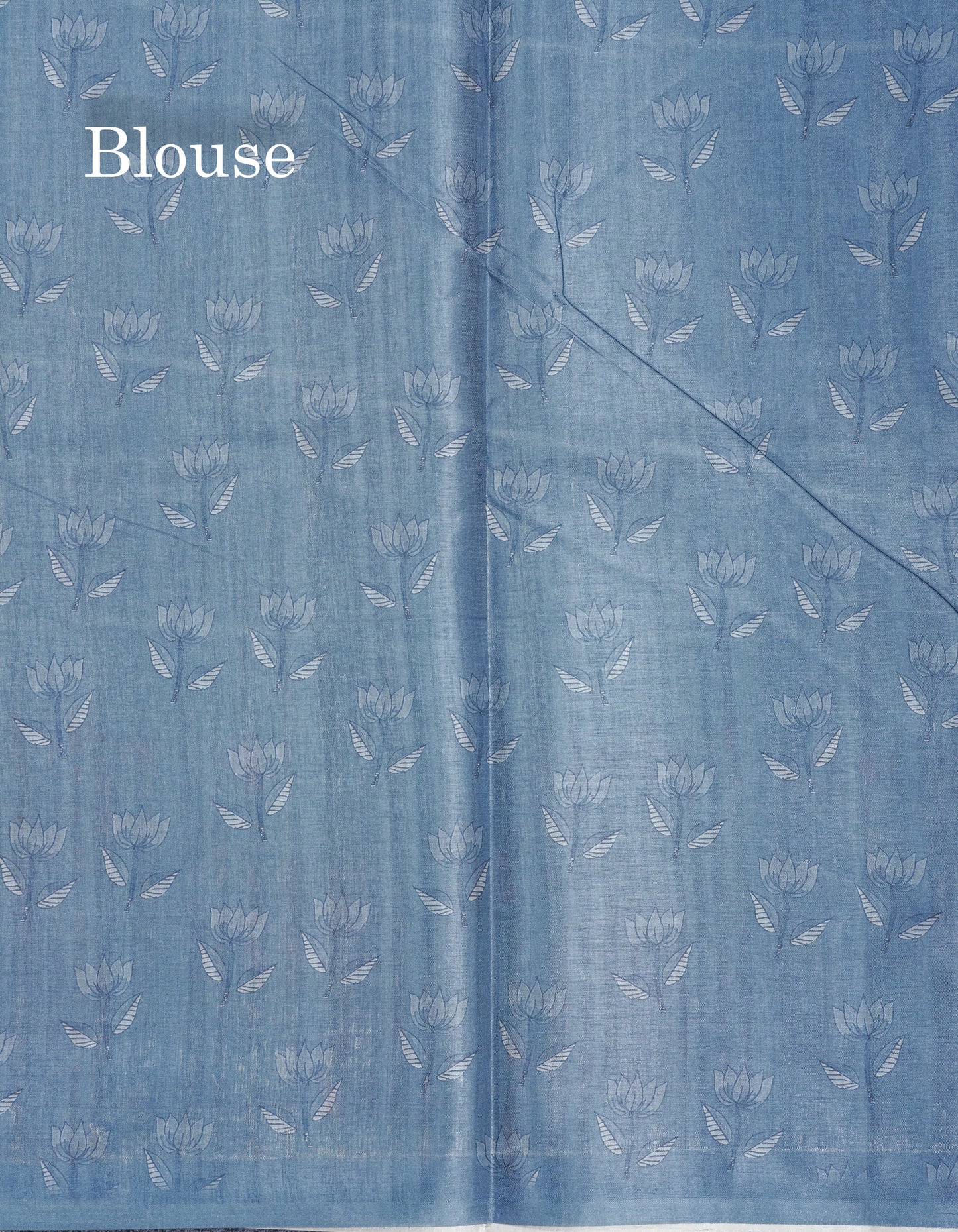 Grey Semi Tussar Fancy Saree With Floral Print Blouse