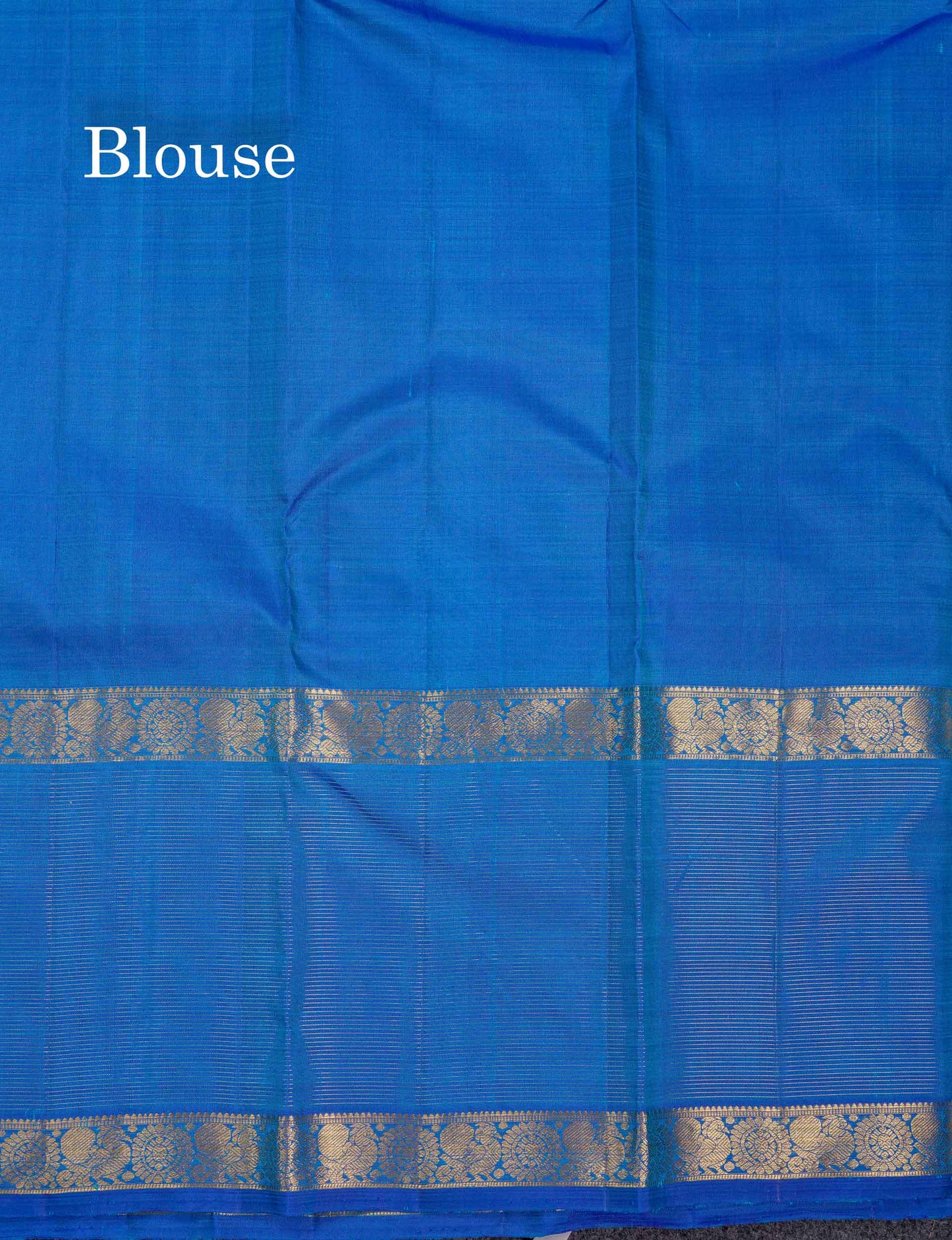 Beautiful Light Ramar Blue Pure Kanjivaram Silk Saree With Contrast Anandha Blue Traditional Vaira Oosi With Butta Long Border