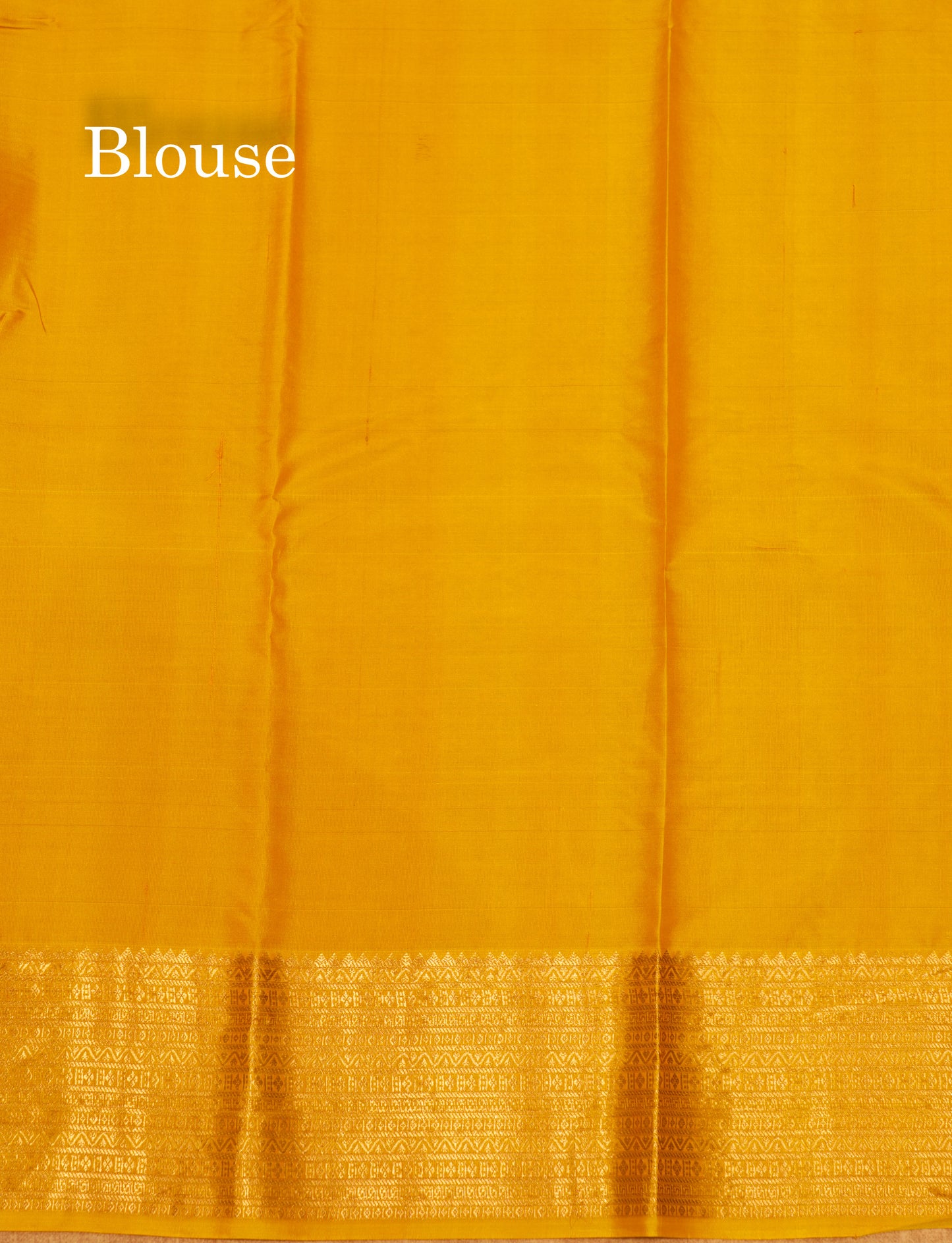 Mustard Yellow Colour Plain Pure Kanjivaram Silk Saree With Gold Zari Border