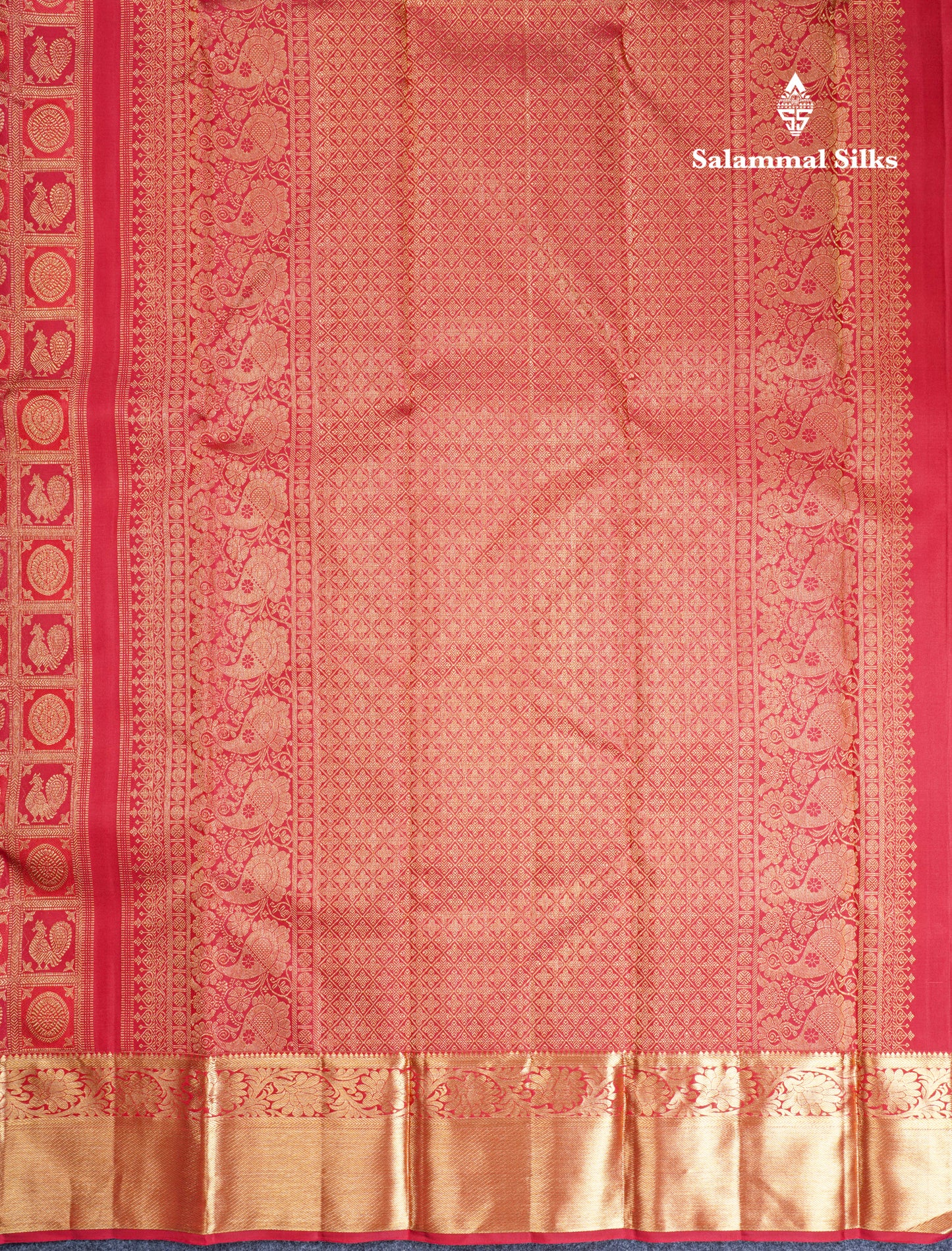 Reddish Maroon Zari checks With Traditional Buttas Bridal Pure Kanjivaram Silk Saree