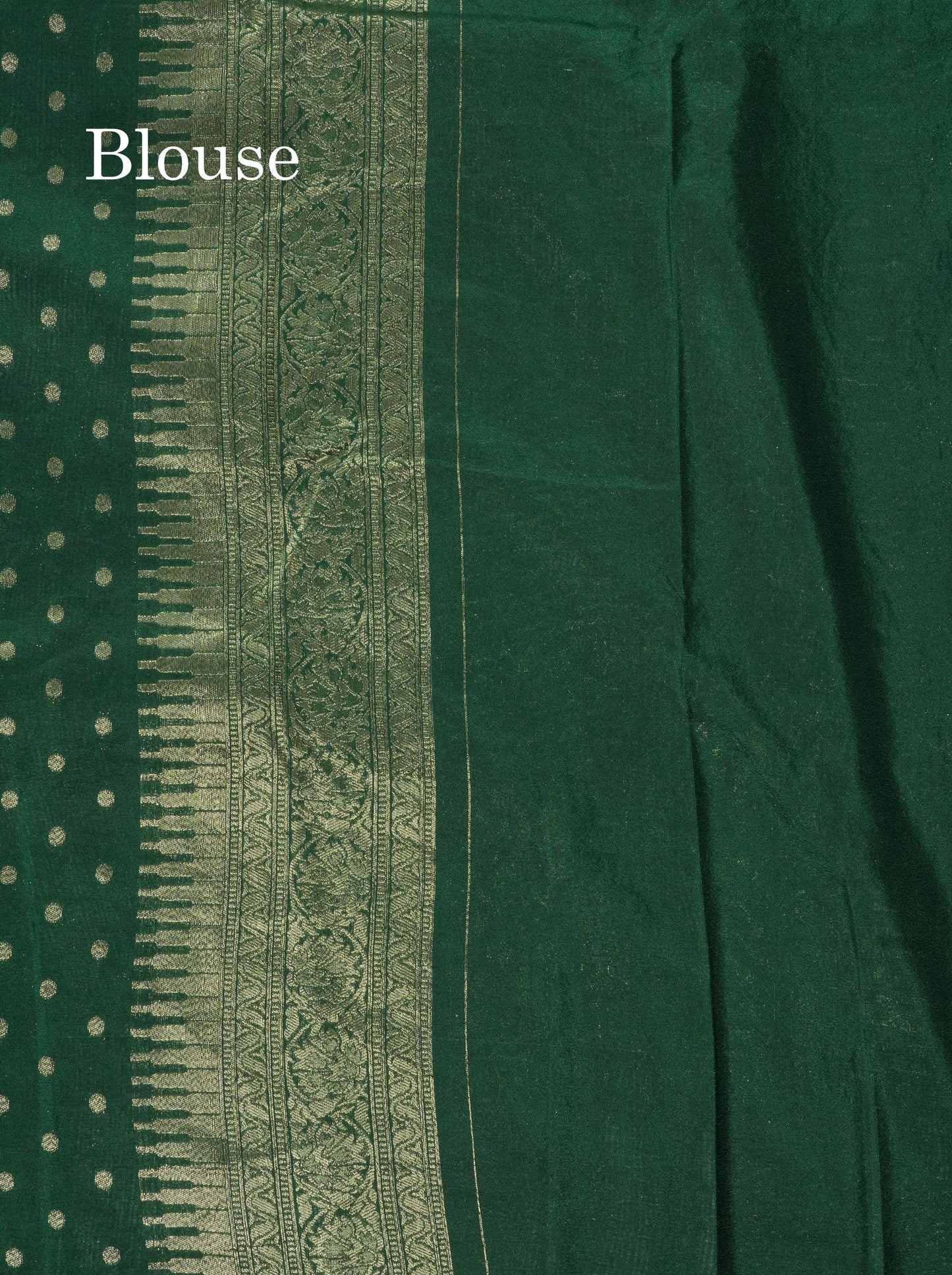 Bottle Green Semi Georgette Saree With Fancy Self Border
