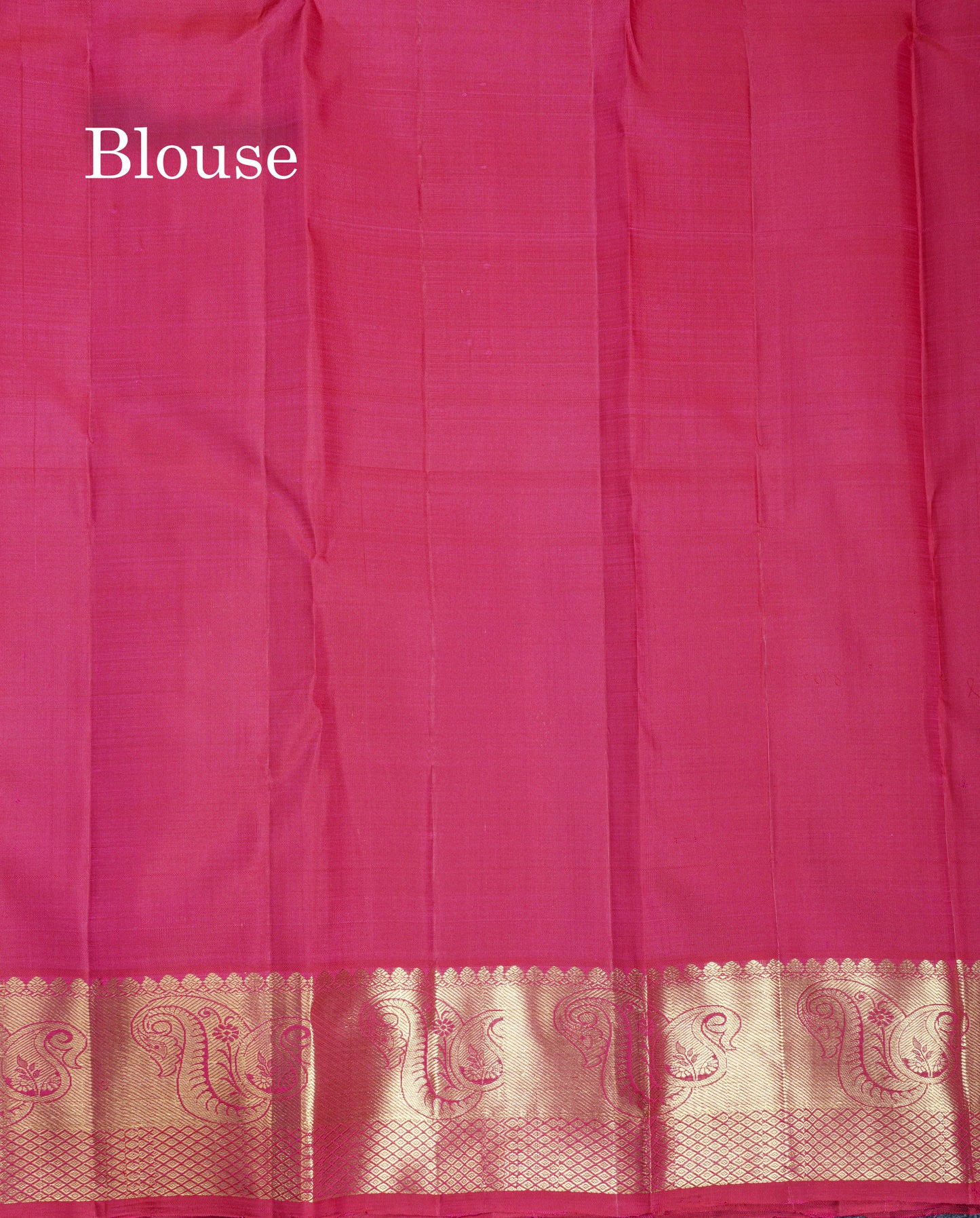 Dual Tone Pinkish Orange Pure Kanjivaram Silk Saree With Contrast Rani Pink Traditional Border