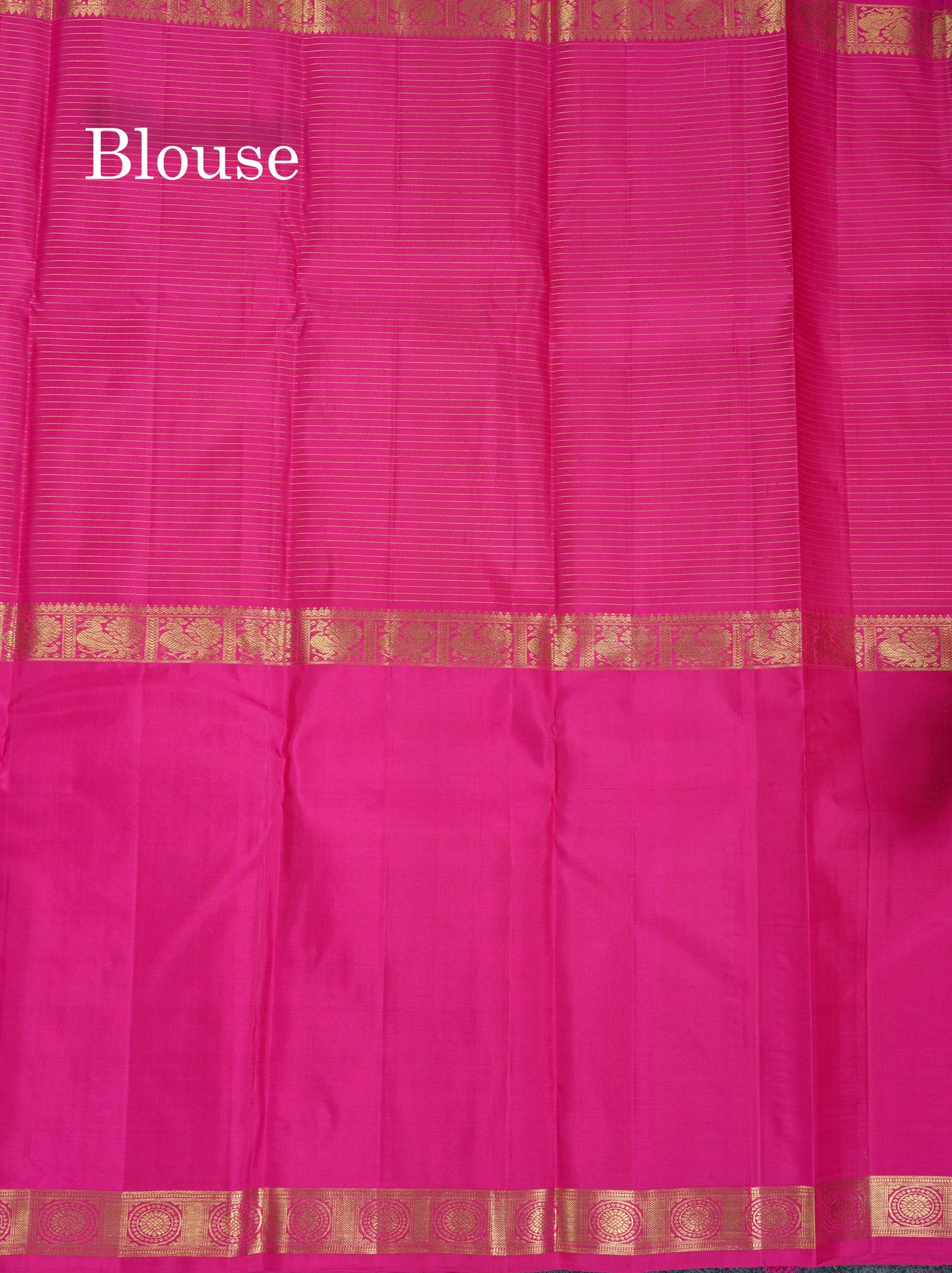 Beautiful Orange Zari Lines Pure Kanjivaram Silk Saree With Traditional Ganga Jamuna Long Border With Butta